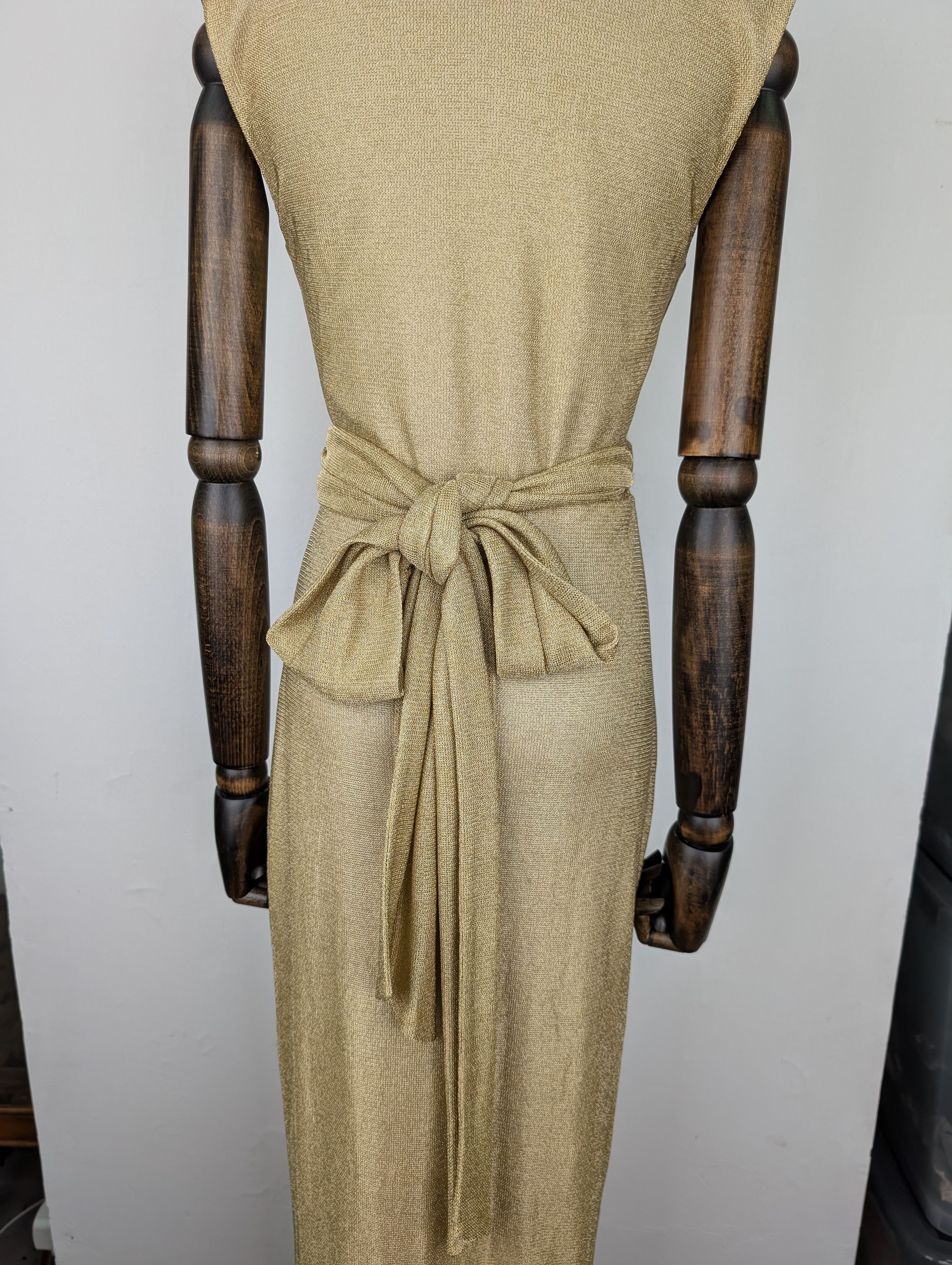 Diane von Furstenberg Diane Von Furstenberg Gold Glittering Maxi Dress Size XS / US 0-2 / IT 36-38 - 4 Thumbnail