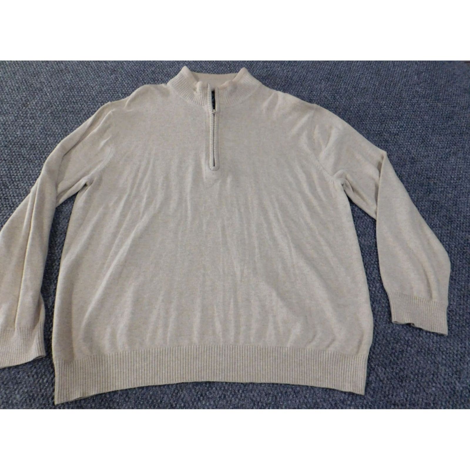 Vintage Woolrich Sweater XL Beige 1/4 Zip Pullover Knit Wool Crew Neck Men 90s Vintage Style Regular Knit Pattern Solid Size US XL / EU 56 / 4 - 4 Thumbnail