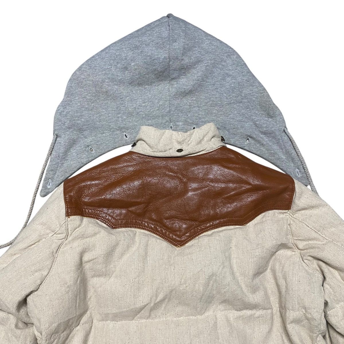 GOA G.O.A Puffer Jacket Hooded Leather Trimmed Size US M / EU 48-50 / 2 - 8 Thumbnail
