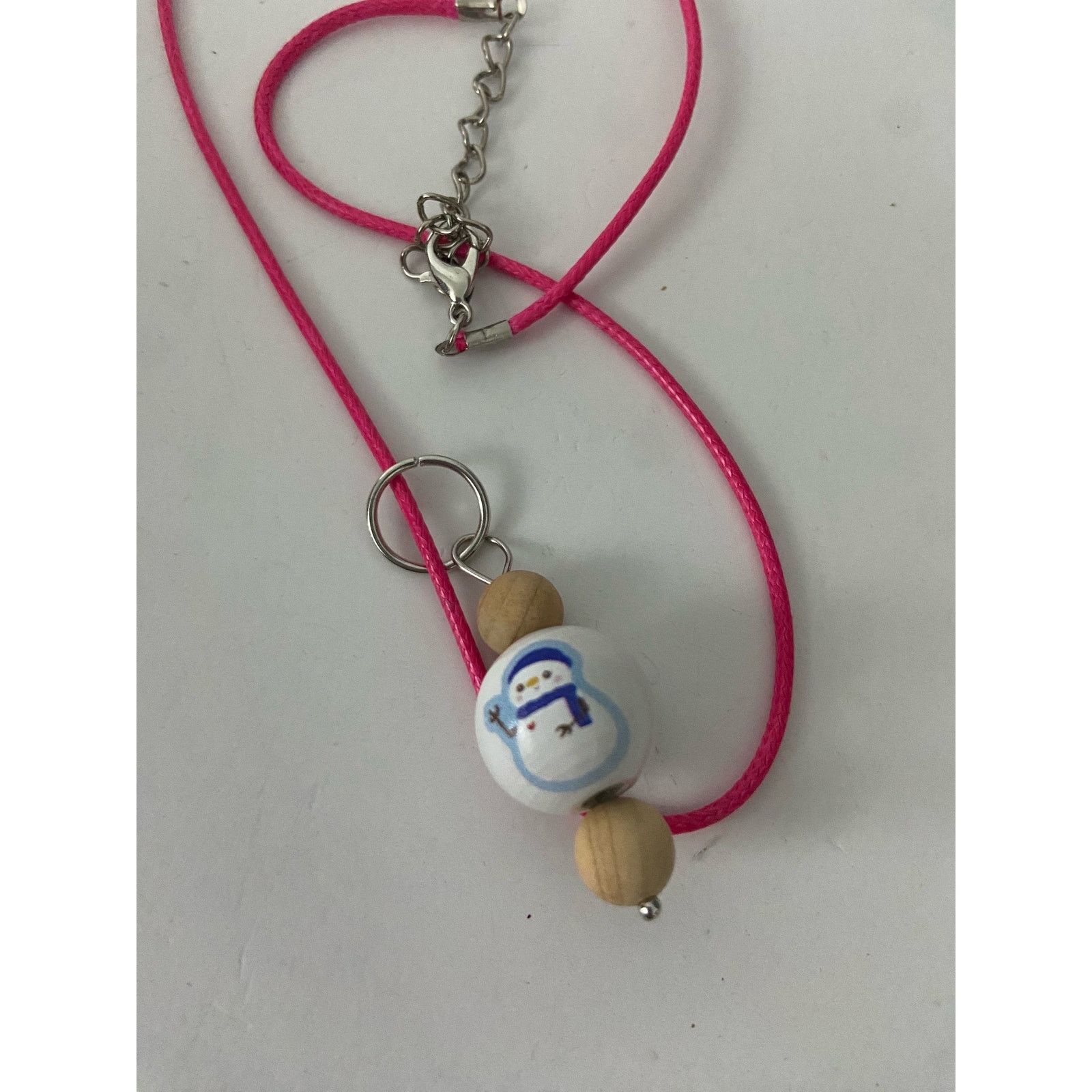 Handmade snowman pendant necklace Size ONE SIZE - 4 Thumbnail