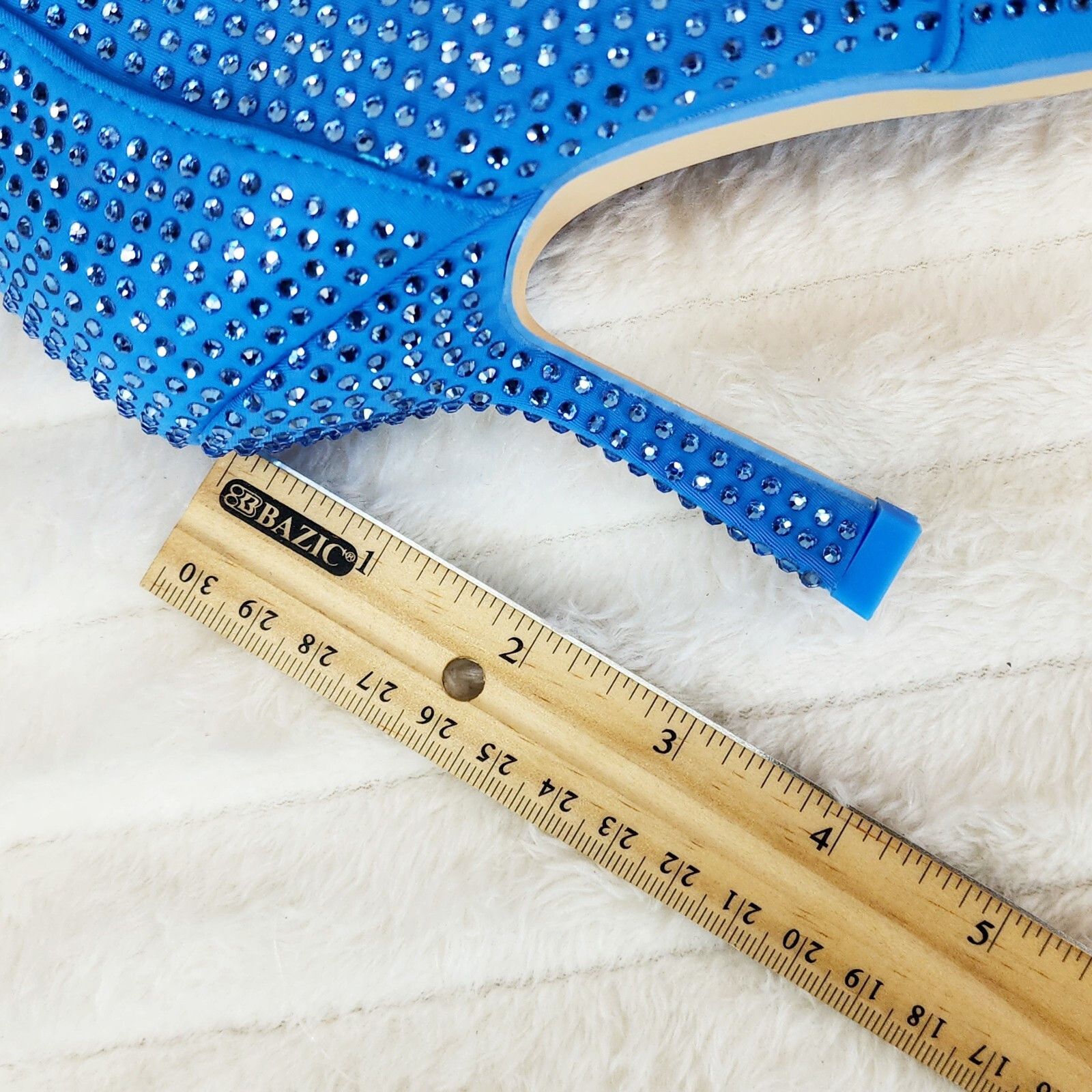 Other Stunning Bright Blue Stretch Rhinestone Ankle Boots 3.5" Hee Size US 8 / IT 38 - 6 Thumbnail