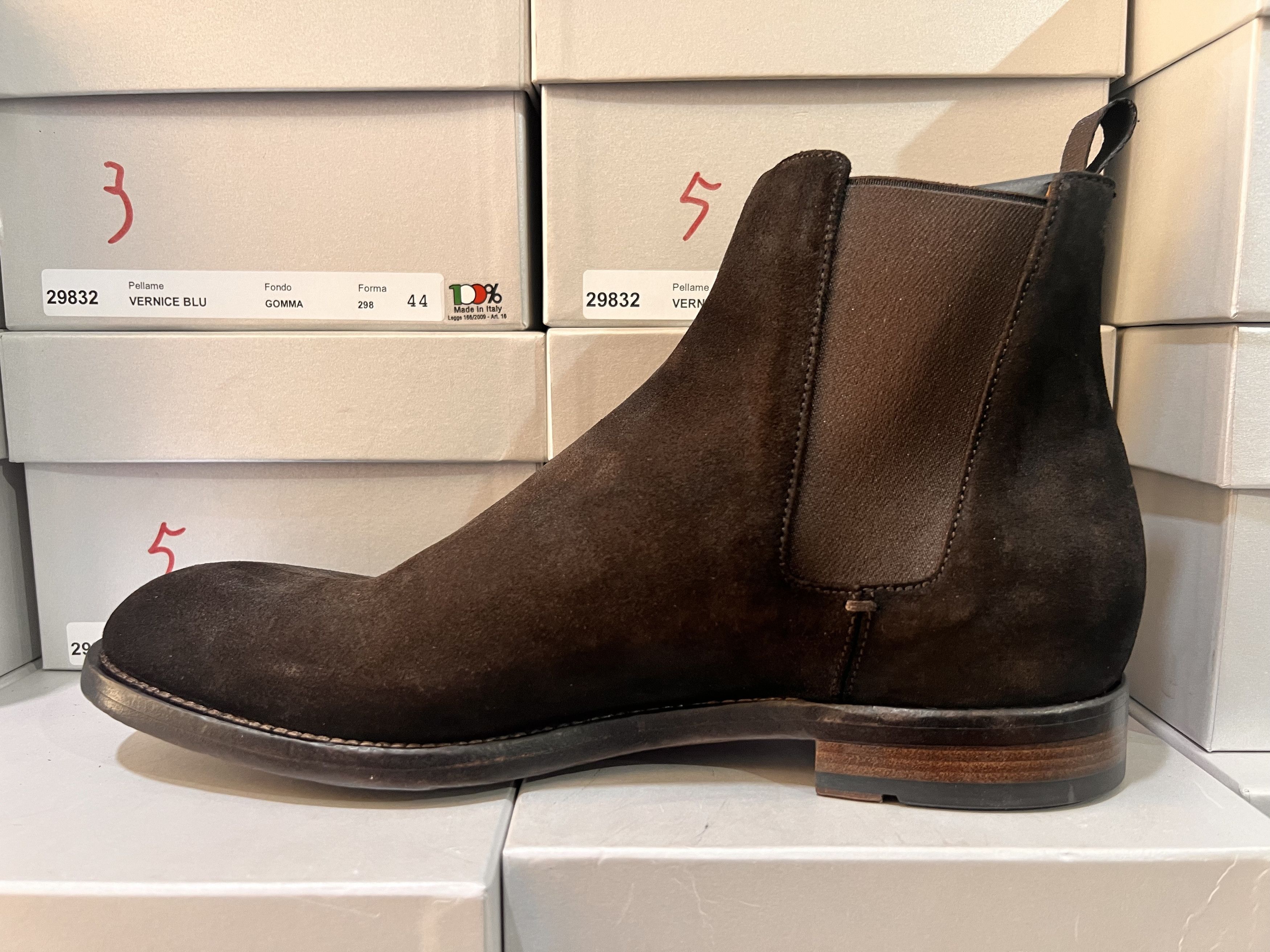 image of Officine Creative 42 Boot Premium Italian Leather 799 $ in Black/Burgundy, Men's