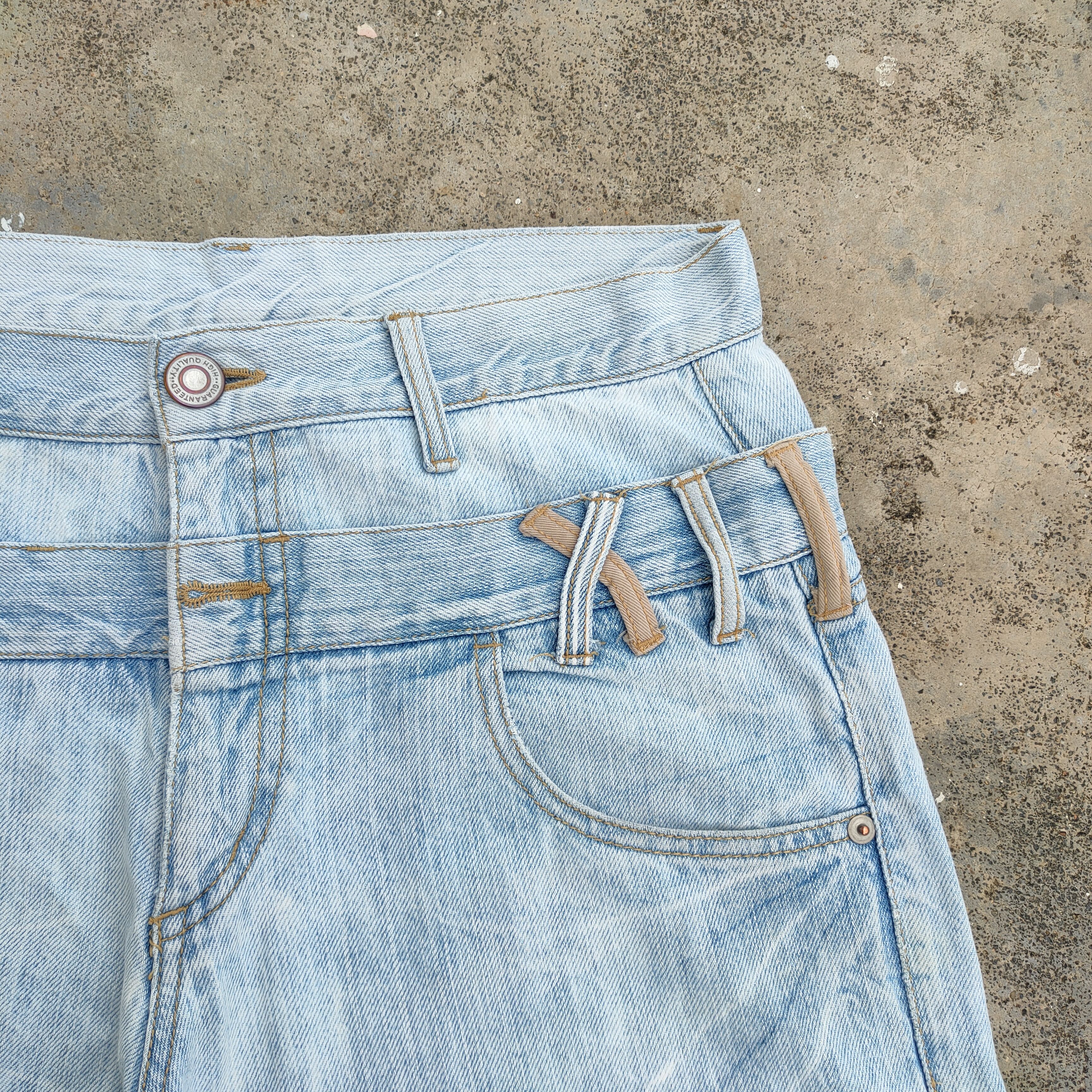 Japanese Brand VINTAGE DOUBLE WAIST JAPAN FADED RIPPED JEANS DENIM PANTS Size US 32 / EU 48 - 8 Thumbnail