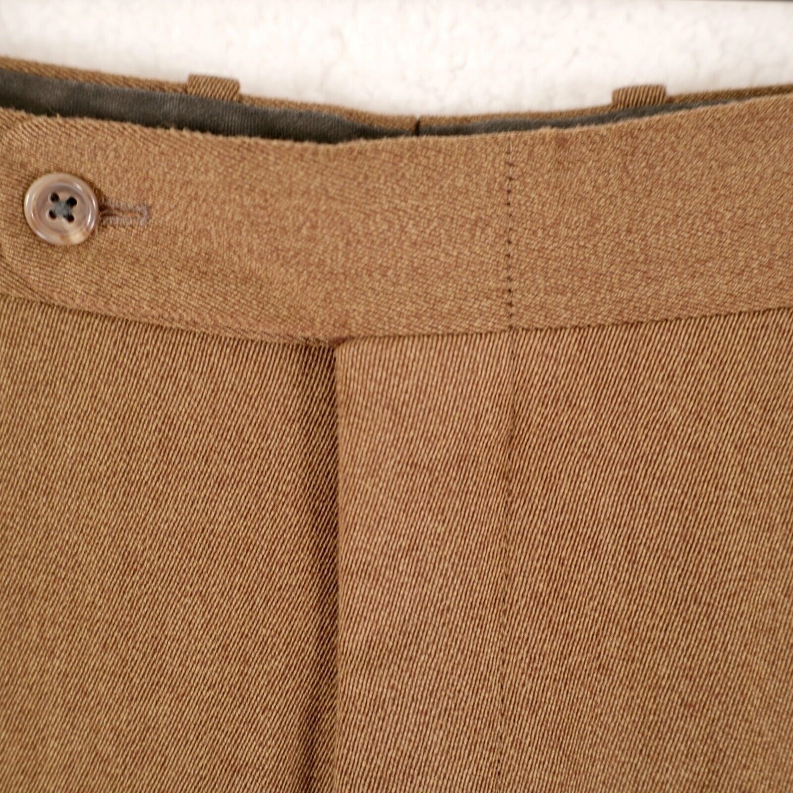 Holland & Sherry Tom James Holland & Sherry Thick Wool Brown Pleated Cuffed D Size 40R - 4 Thumbnail