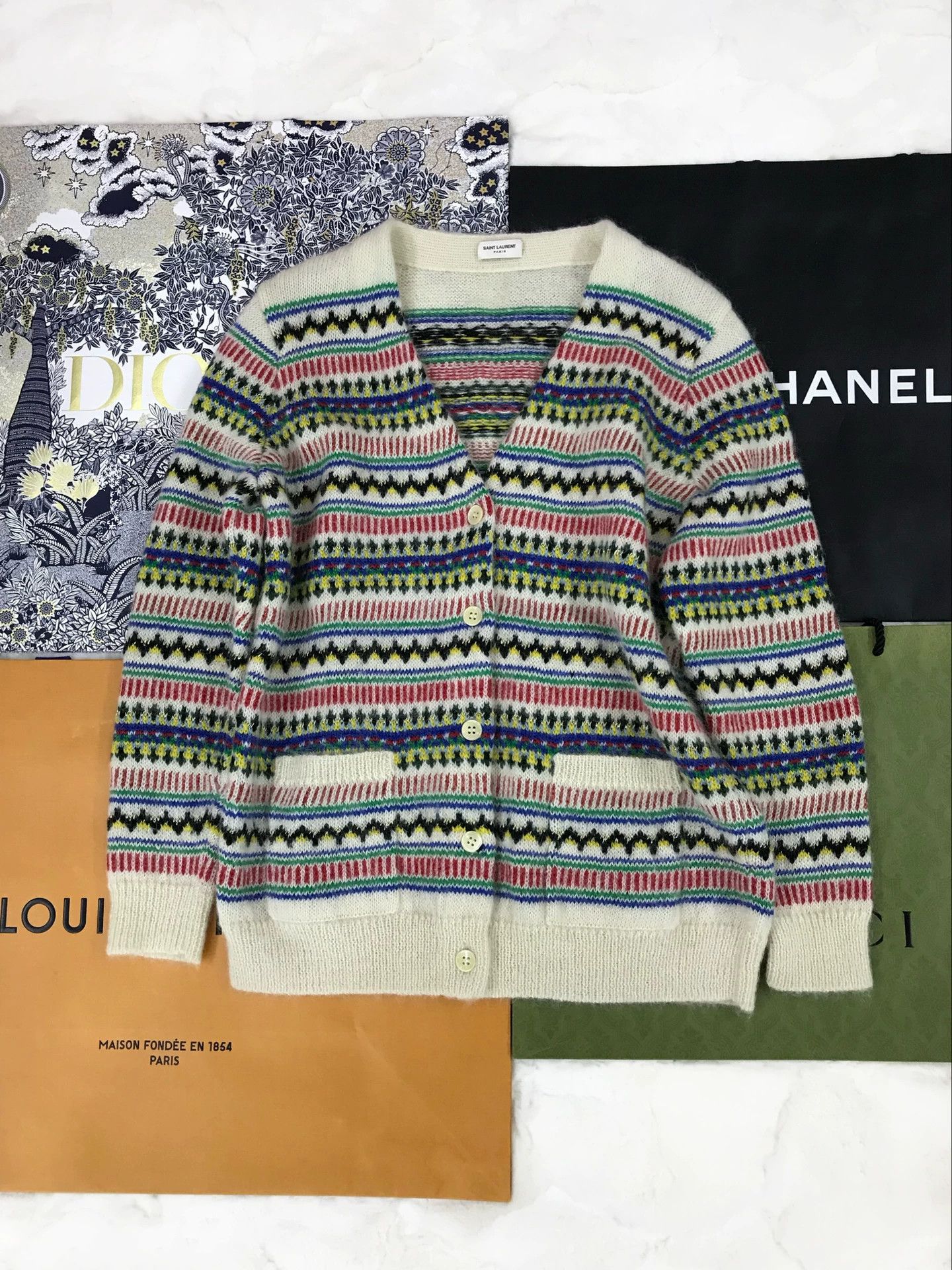 Saint Laurent Paris Saint Laurent Paris Knitted cardigan Size US XS / EU 42 / 0 - 1 Thumbnail