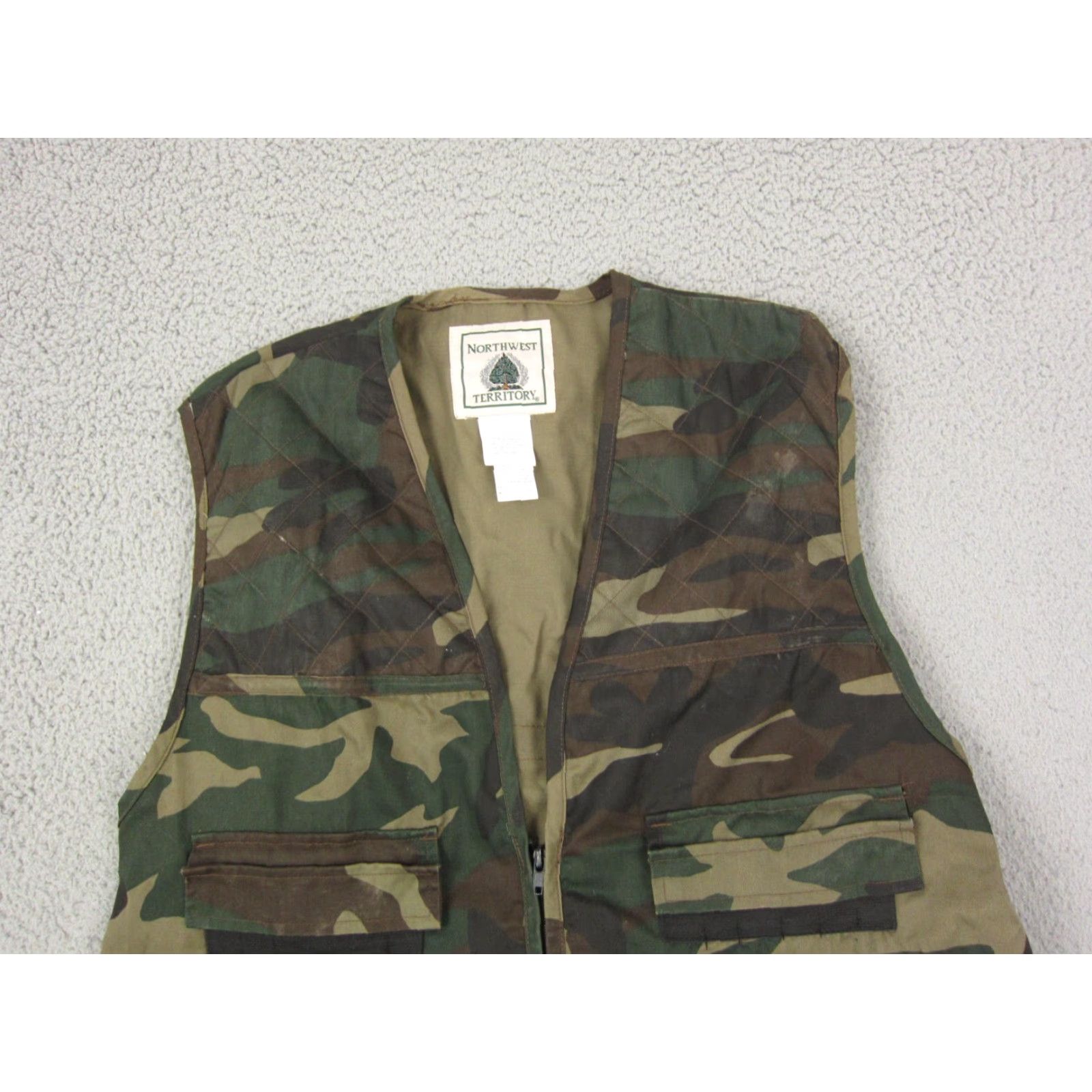 Vintage Vintage Northwest Territory Vest Mens Big 2X Green Camouflage Full Zip Vest Size US XXL / EU 58 / 5 - 2 Thumbnail