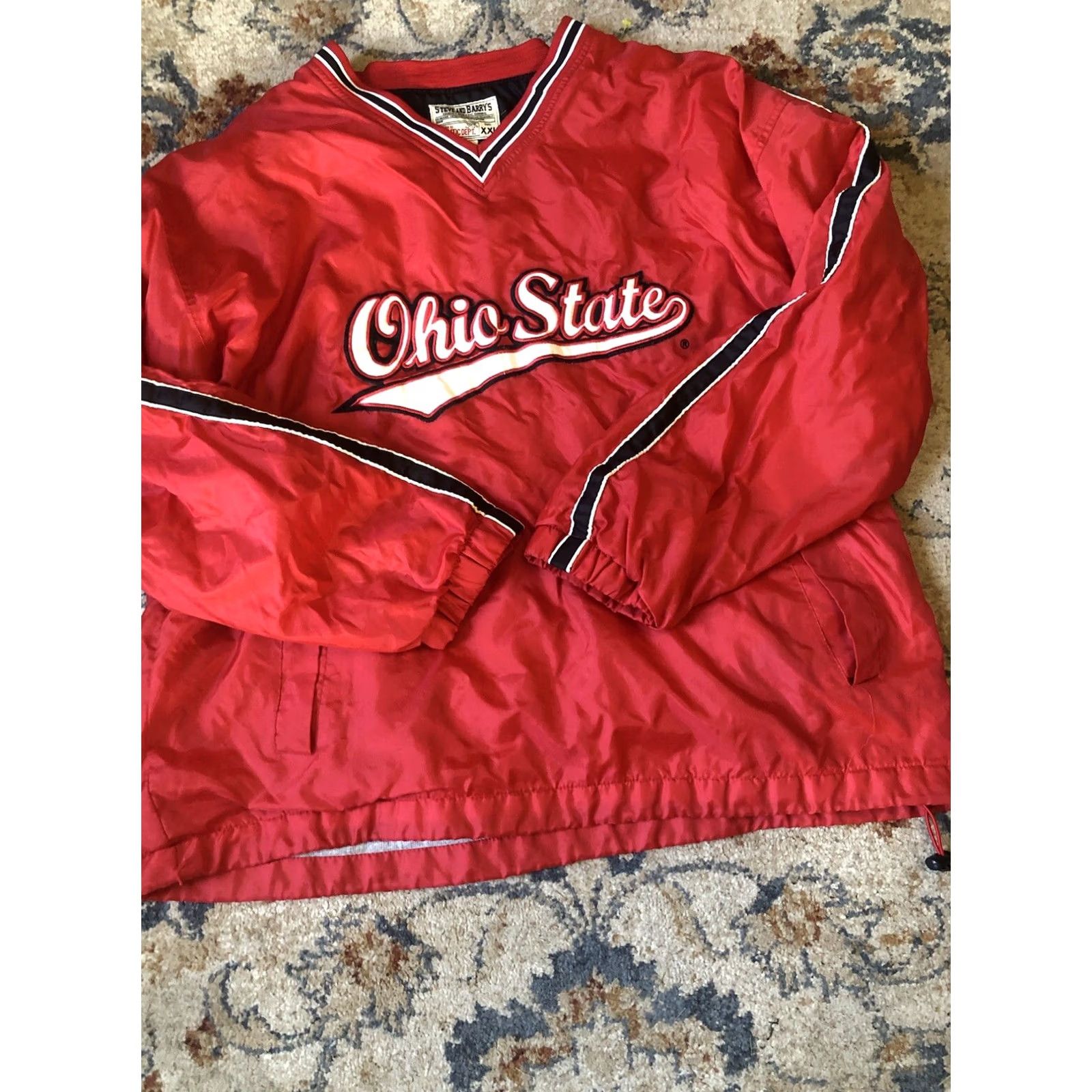 Vintage Steve & Barry’s Jacket Mens 2XL Red OSU Pullover Windbreaker Lined Nylon Embroidered Logo University Football 90s Theme Size US XXL / EU 58 / 5 - 5 Thumbnail