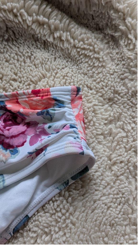 Designer Women's CUPSHE Swimsuit Bottoms Size L White Floral Size L / US 10 / IT 46 - 3 Thumbnail