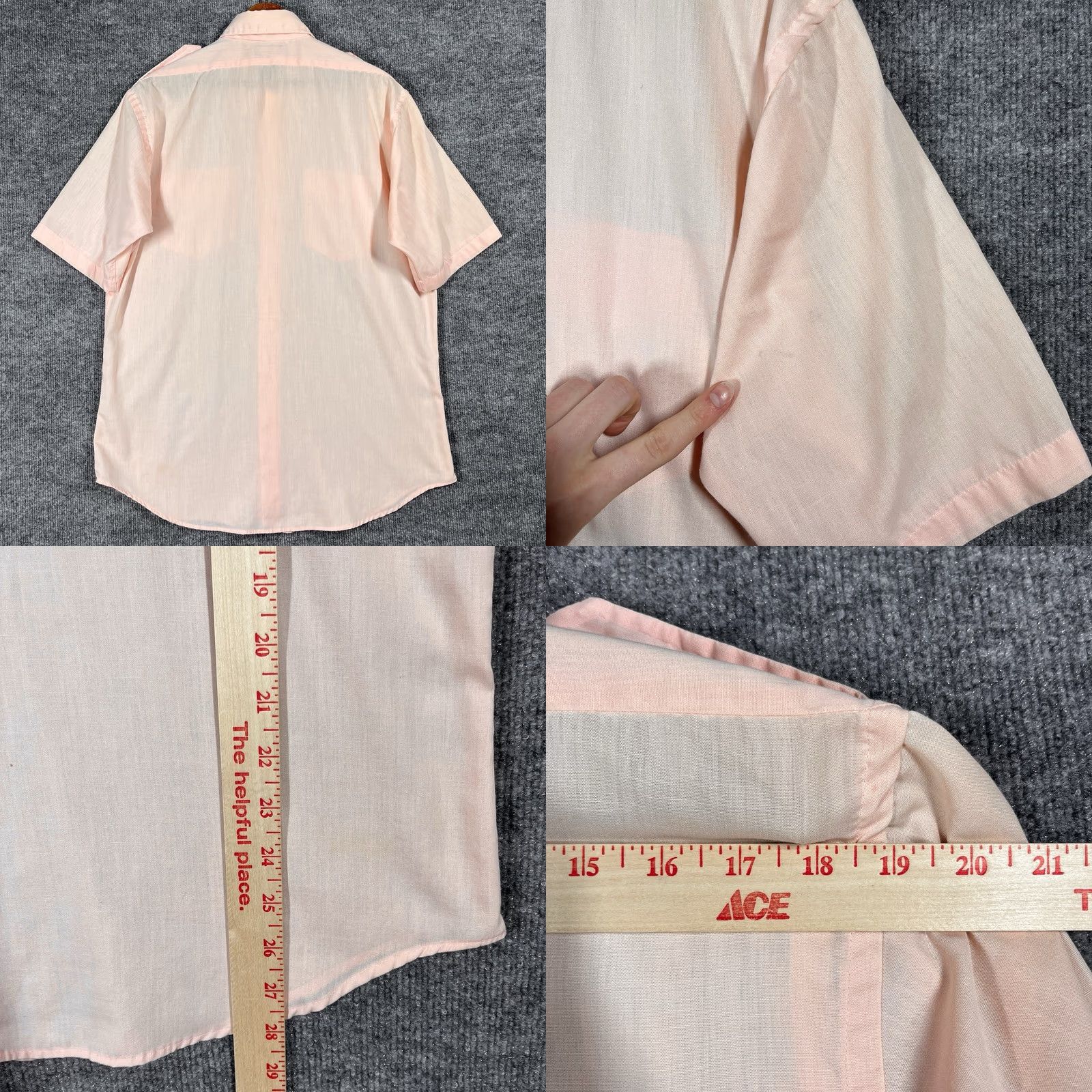 Polo Ralph Lauren VINTAGE Bloomingdales Shirt Mens L Pink 70s Epaulette Polo Ralph Lauren Short Sleeve Button-Front Military/Landgirl Women? Mens Size US L / EU 52-54 / 3 - 8 Thumbnail