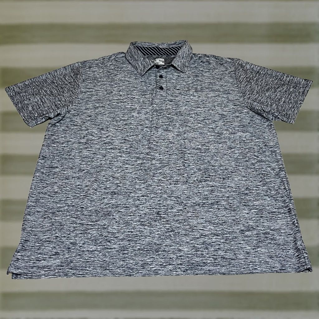 Under Armour Under Armour The Play Off Polo Shirt Mens 2XL Short Sleeve Heathered Blue Golf Logo Shirt Size US XXL / EU 58 / 5 - 1 Thumbnail