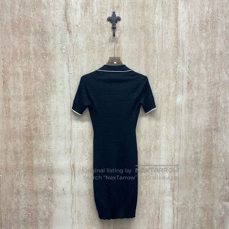 Fendi Fendi Black Double F all-over print knitted dress Size 4XL / US 24-26 - 2 Thumbnail