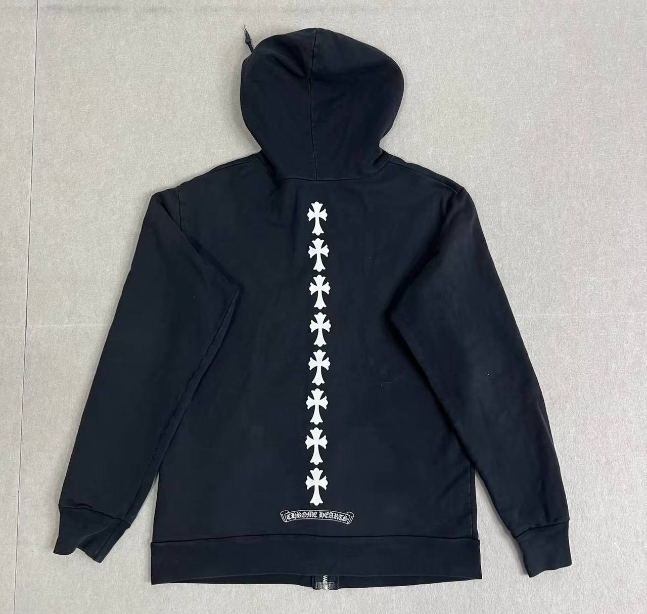 Chrome Hearts Chrome Hearts Zip-Up Hoodie with Black Cross Print Size US M / EU 48-50 / 2 - 2 Thumbnail