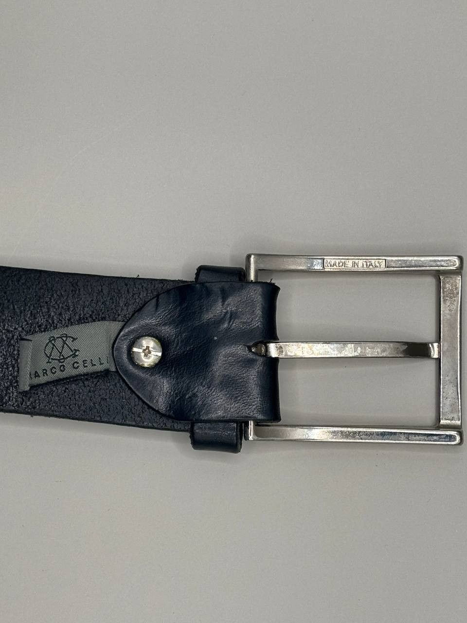 Vintage Marco Celli Genuine Leather Belt - Made in Italy - Black Size 40 - 4 Thumbnail