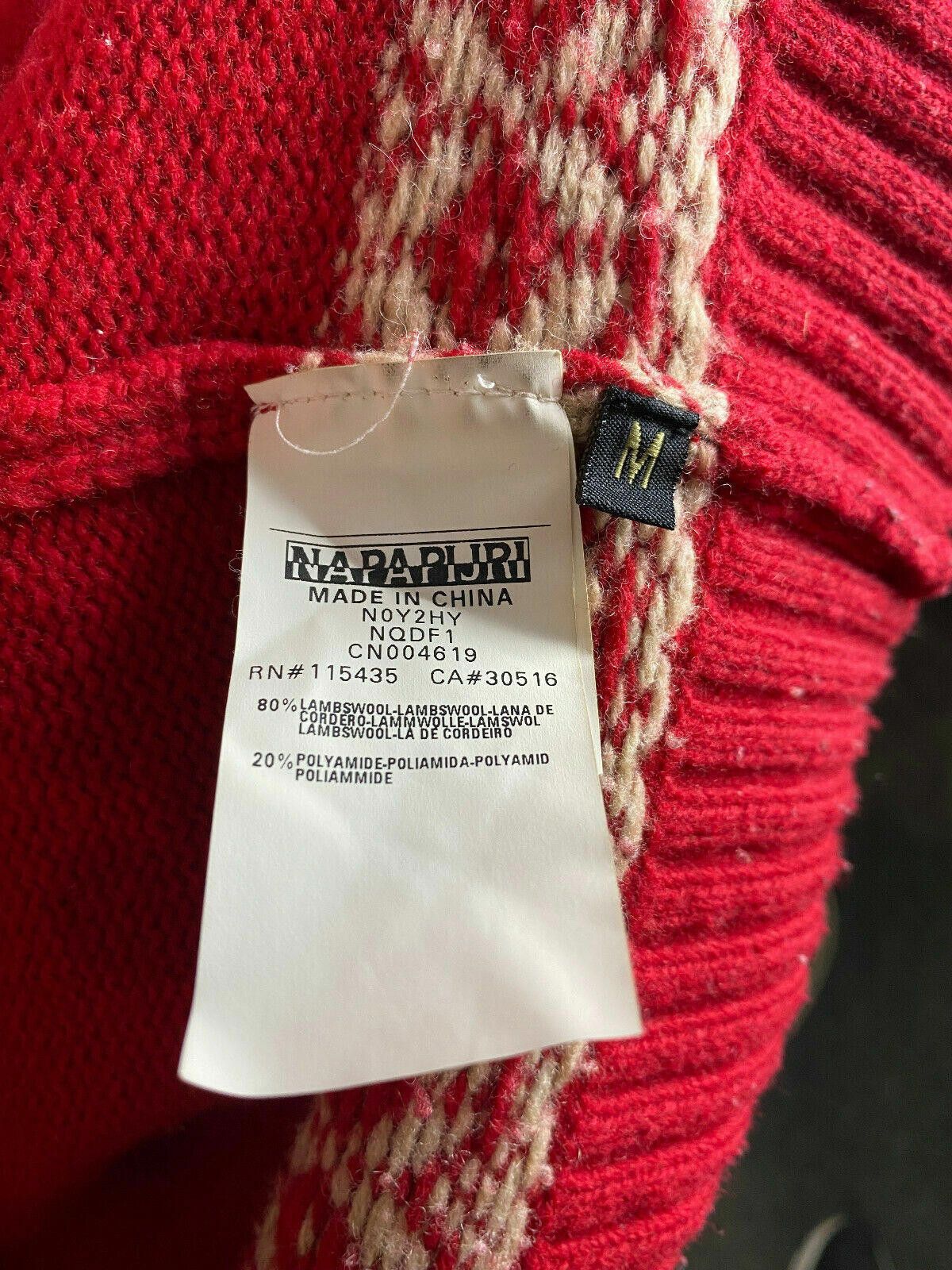 Napapijri Napapijri Geographic Red Wool Knit Button Sweater Size M Size M / US 6-8 / IT 42-44 - 12 Thumbnail