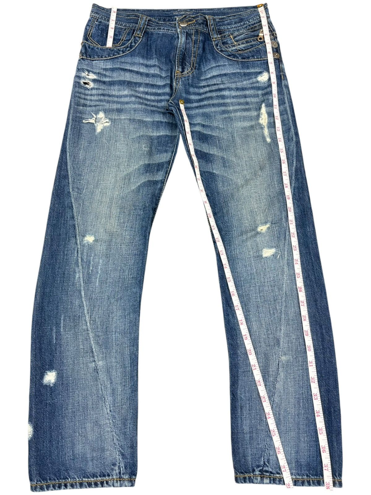 Burberry Vintage Burberry Blue Label Buckle Back Distressed Jeans Size 31" - 11 Thumbnail