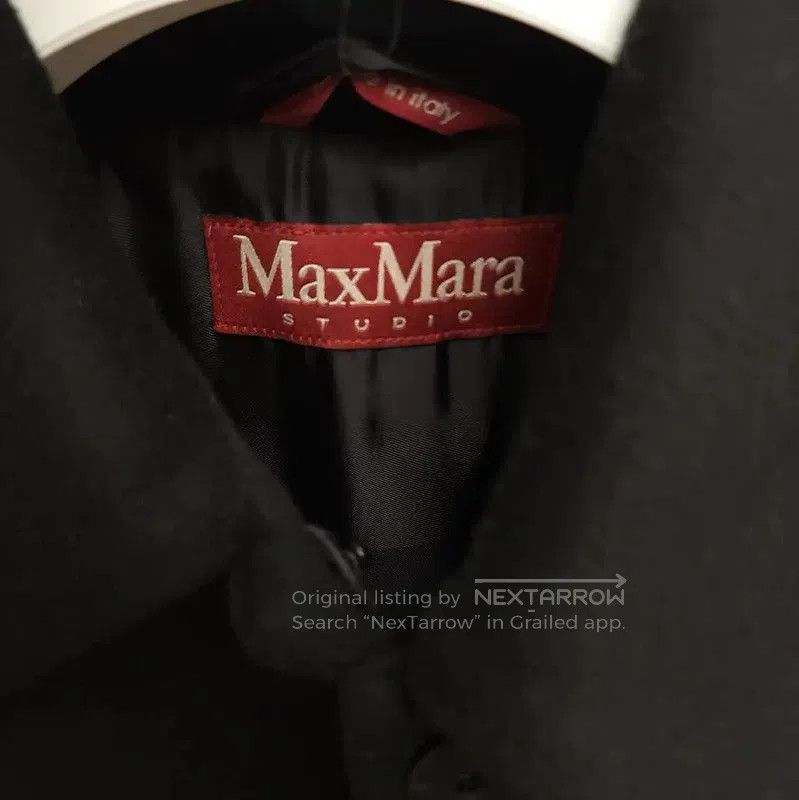 Max Mara MaxMara Black Wool Mid-Length Winter Coat . Size S / US 4 / IT 40 - 4 Thumbnail