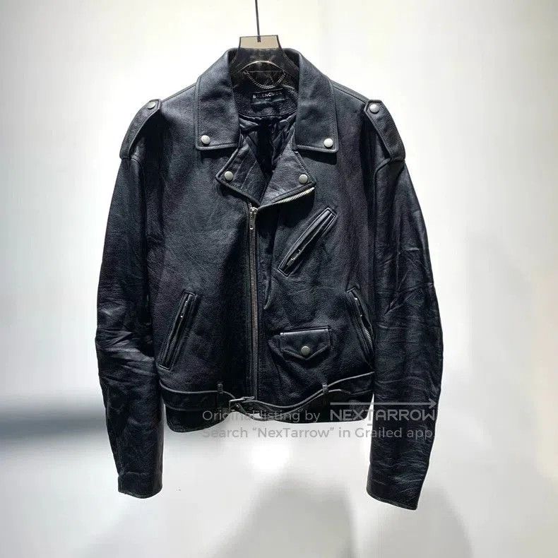 Balenciaga Balenciaga Leather Blazer Collar Jacket. Size US S / EU 44-46 / 1 - 1 Thumbnail