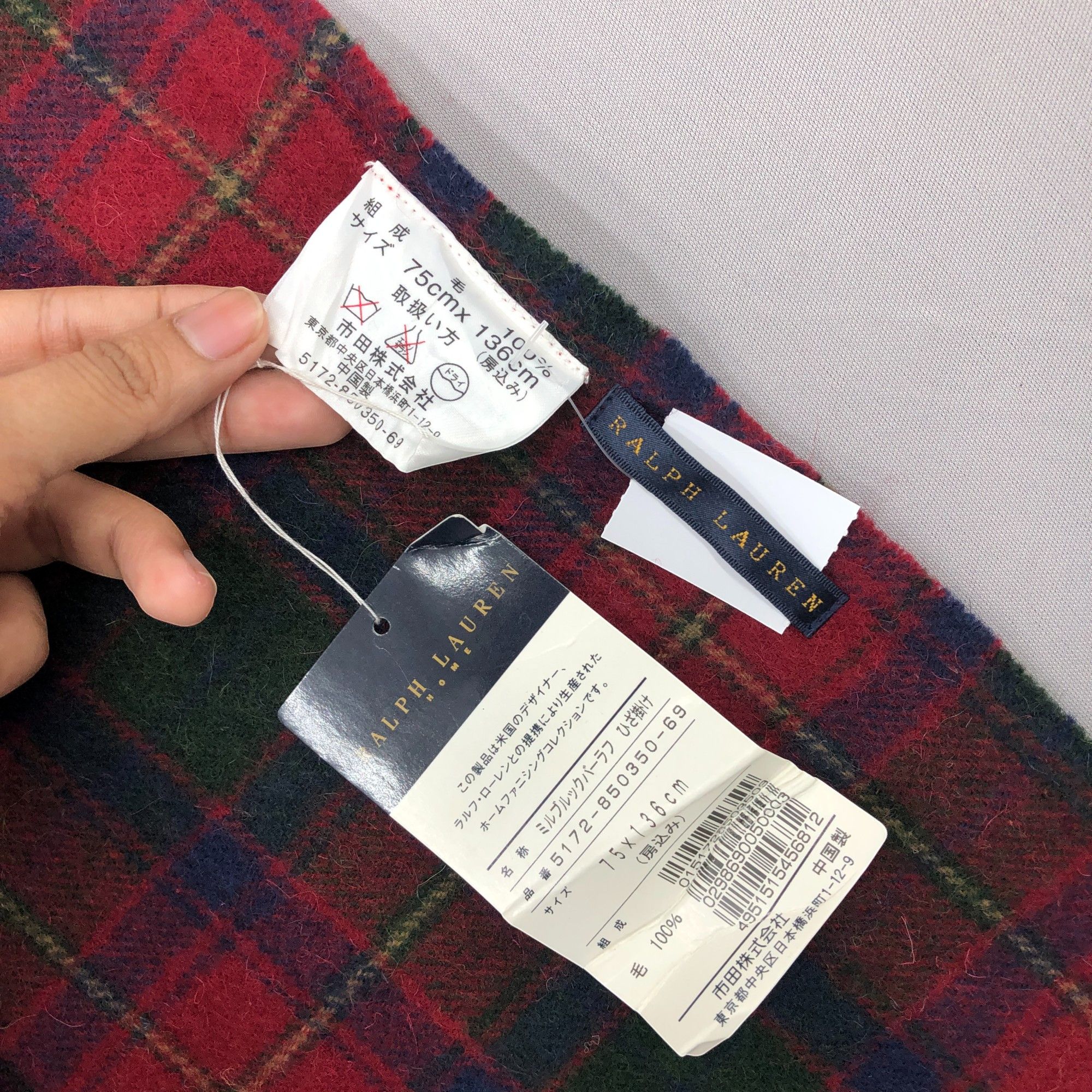 Ralph Lauren Vintage Ralph Lauren Scarf Muffler Wool Plaid Wraps Scarves Size ONE SIZE - 8 Thumbnail