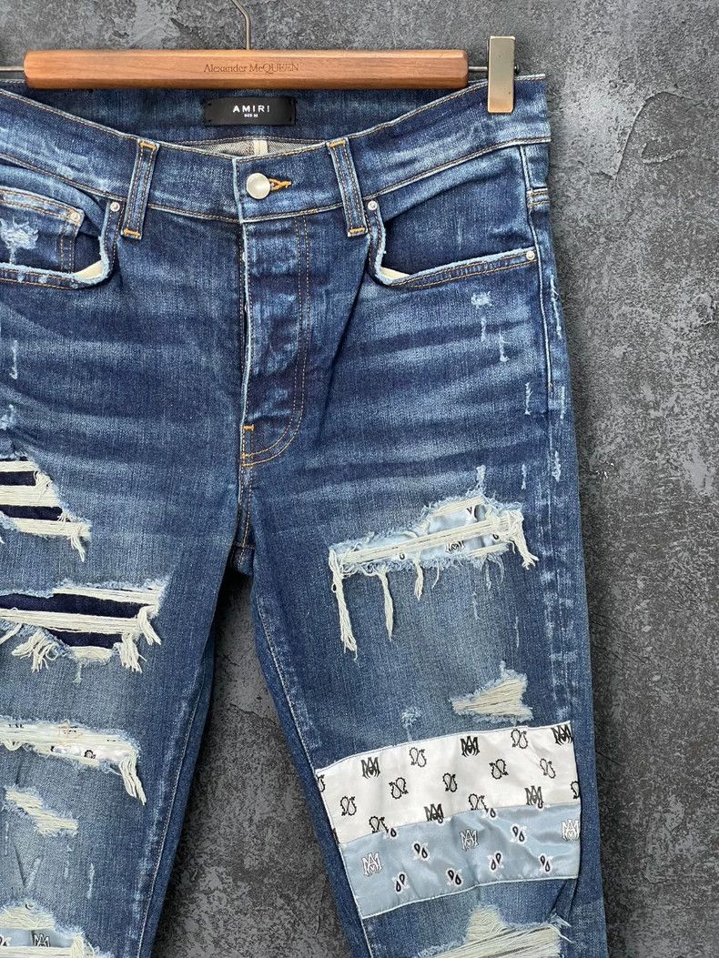 Amiri Amiri Blue stitching destroys jeans 2502-Nextarrow Size US 32 / EU 48 - 3 Thumbnail