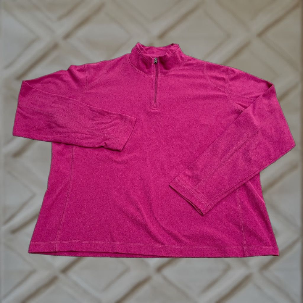 Pinko Columbia Jacket Womens XL Pink 1/4 Zip Fleece Lightweight Outdoor Hiking Shirt casual athletic Size XL / US 12-14 / IT 48-50 - 1 Thumbnail