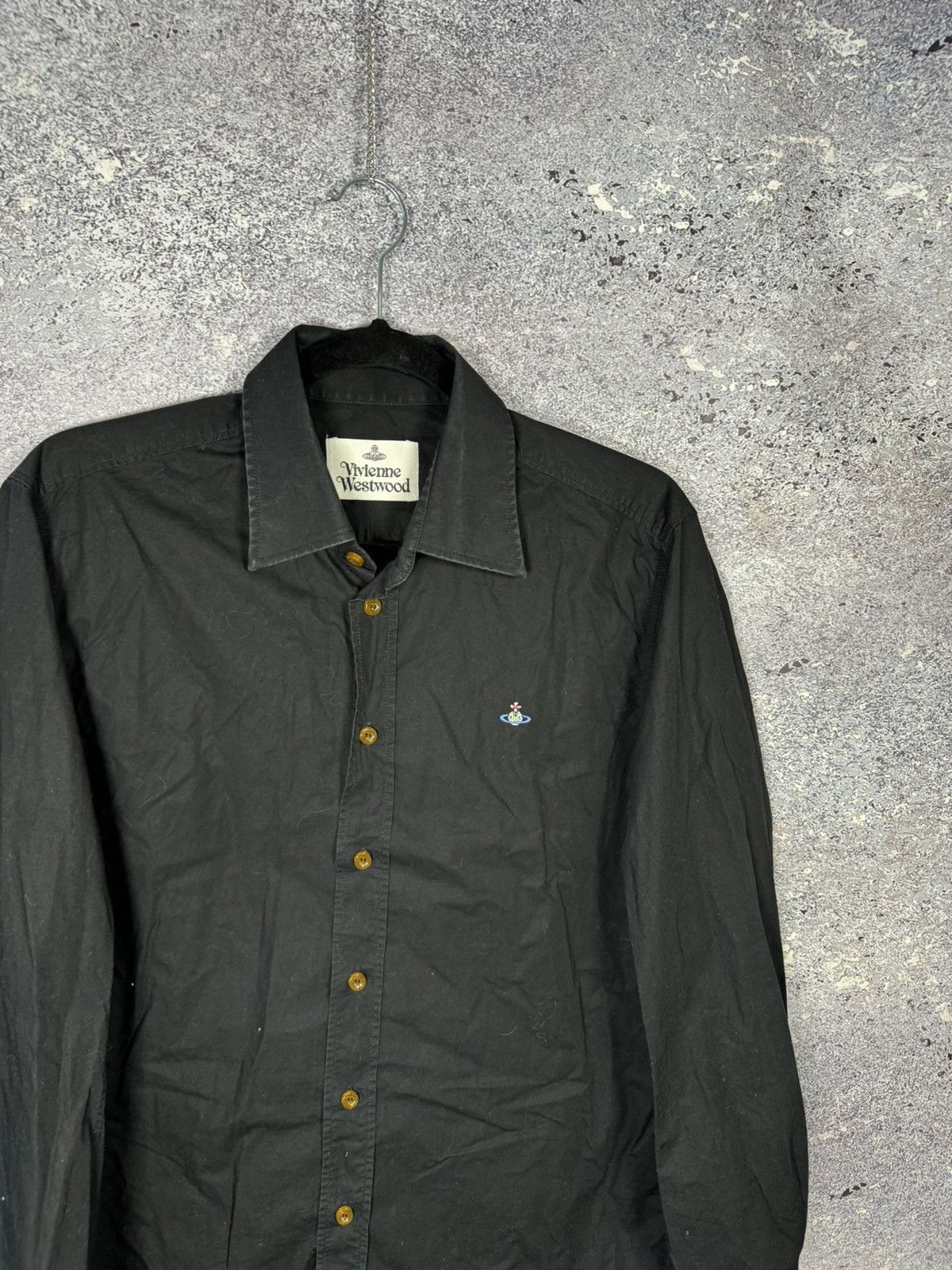 Vivienne Westwood Vivienne Westwood Orb Embroidered Logo Black Shirt Button Up Size US M / EU 48-50 / 2 - 2 Thumbnail
