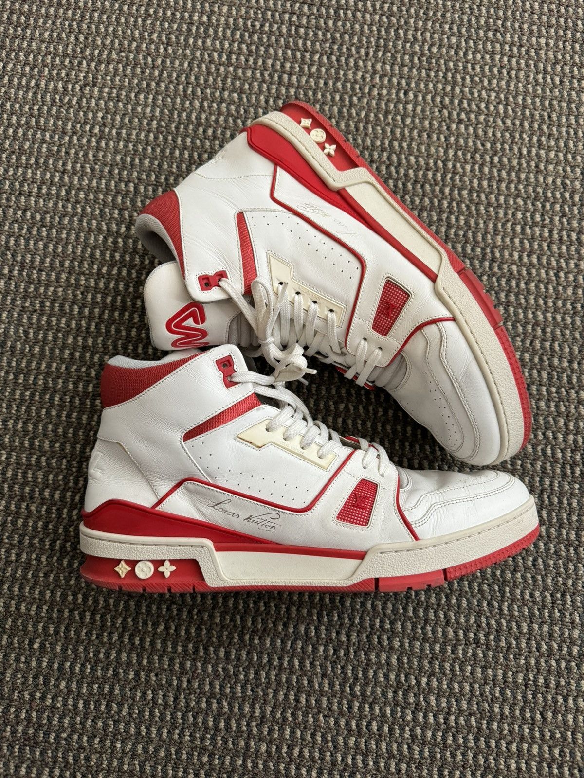 Louis Vuitton Louis Vuitton LV Trainer Mid White Red Size 9 (fits US 10.5) Size US 10.5 / EU 43-44 - 3 Thumbnail