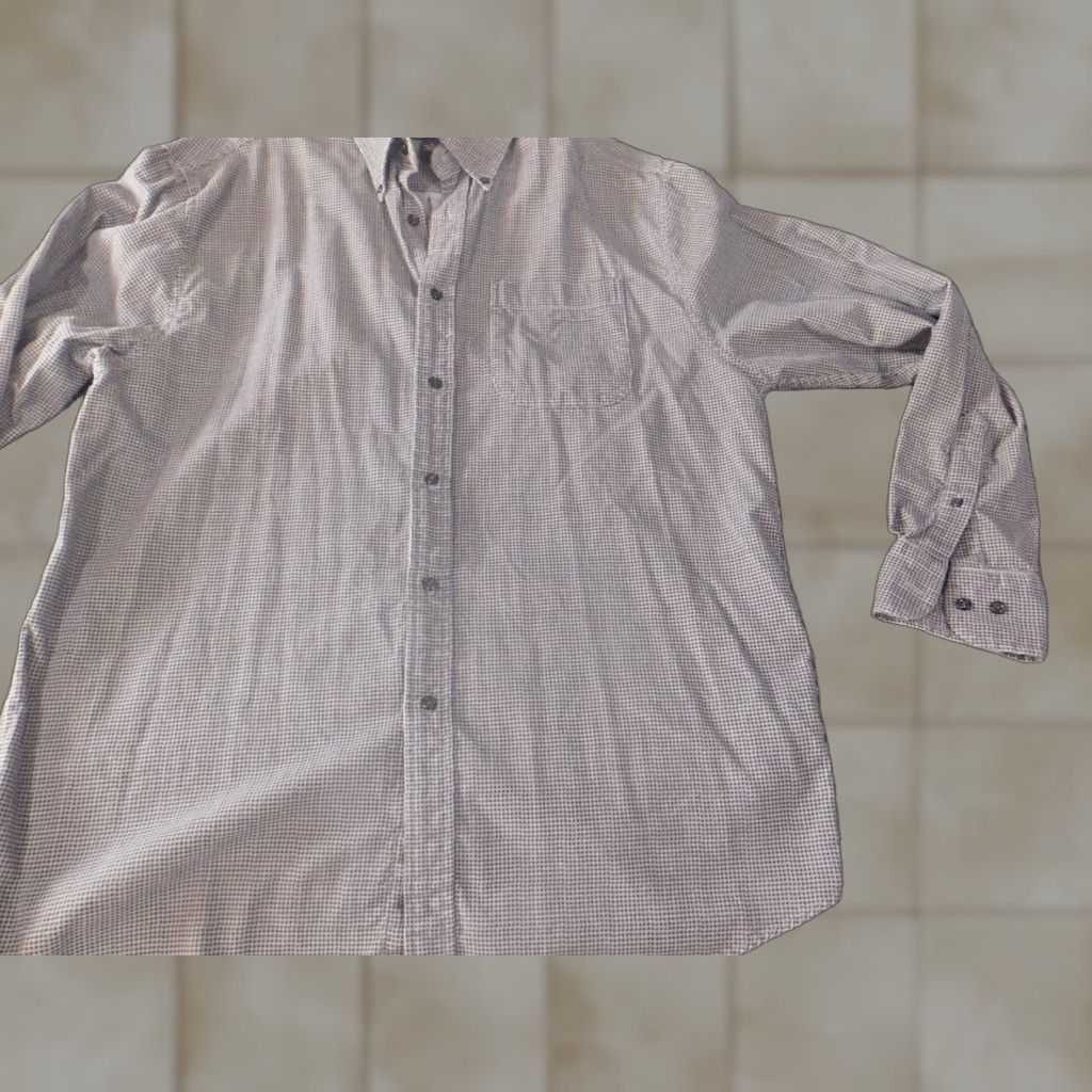 Vintage Saddlebred Mens Shirt M Gray Flannel Button-Down Long Sleeve Cotton Classic Button-Up Collar-Down Pockets Logo Size US M / EU 48-50 / 2 - 1 Thumbnail