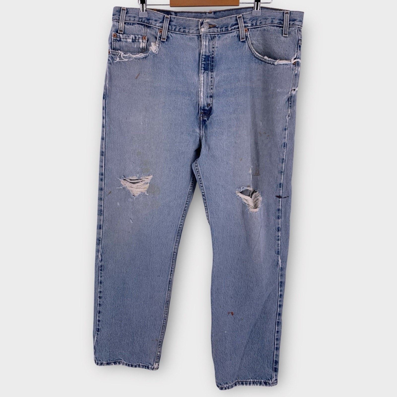 Levi's VTG Levi's 505 40x30 Blue Jeans Y2K 90s Distressed Thrashed Size US 40 / EU 56 - 2 Thumbnail