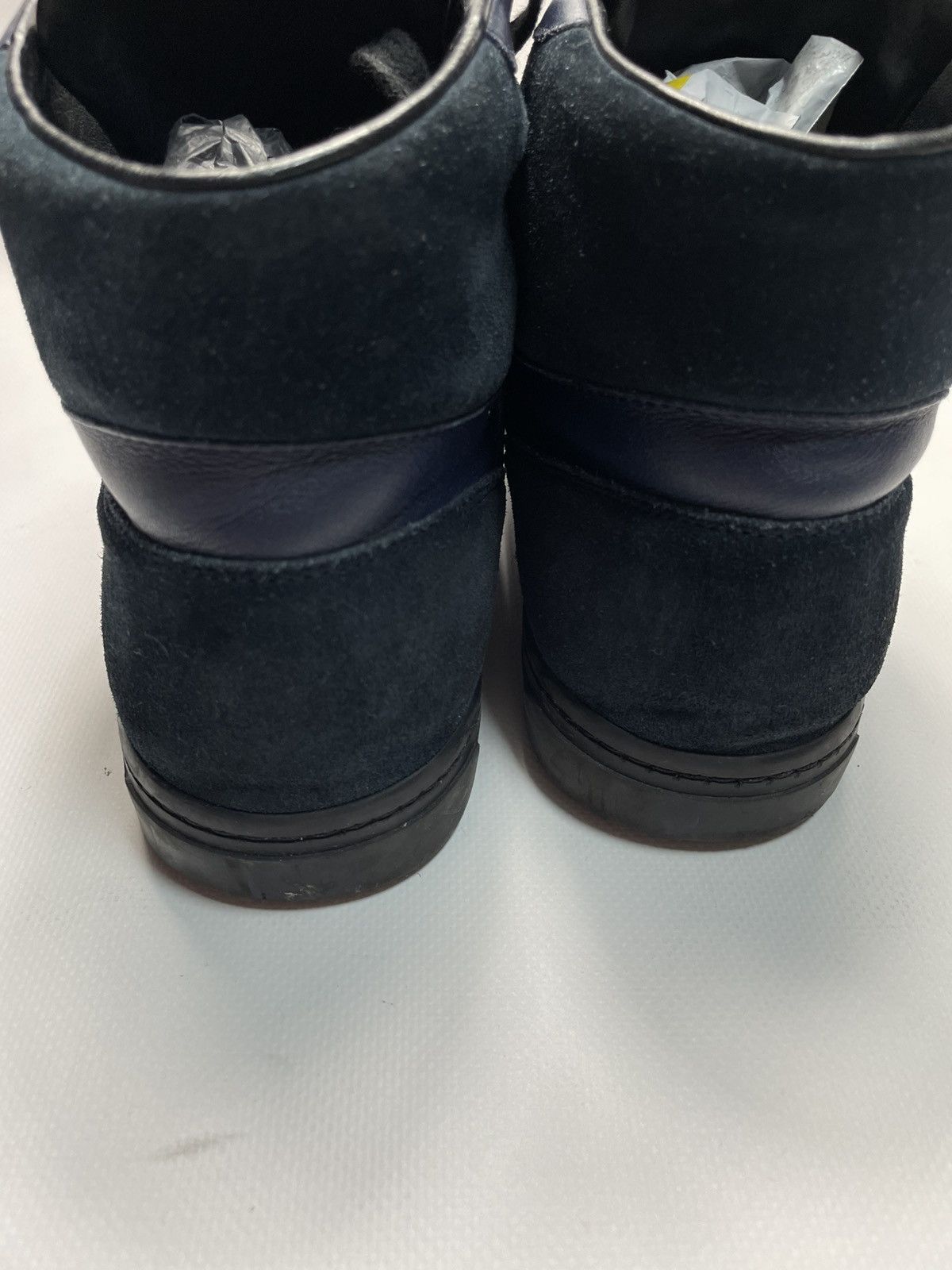 Gucci Gucci Navy Blue Leather Suede Interlocking High-Top Sneakers Size US 9 / EU 42 - 3 Thumbnail