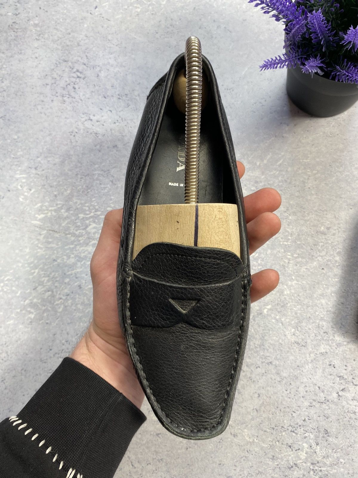 Prada Prada Black Leather Loafers Size EUR 37.5 Size US 5 / EU 37 - 9 Thumbnail