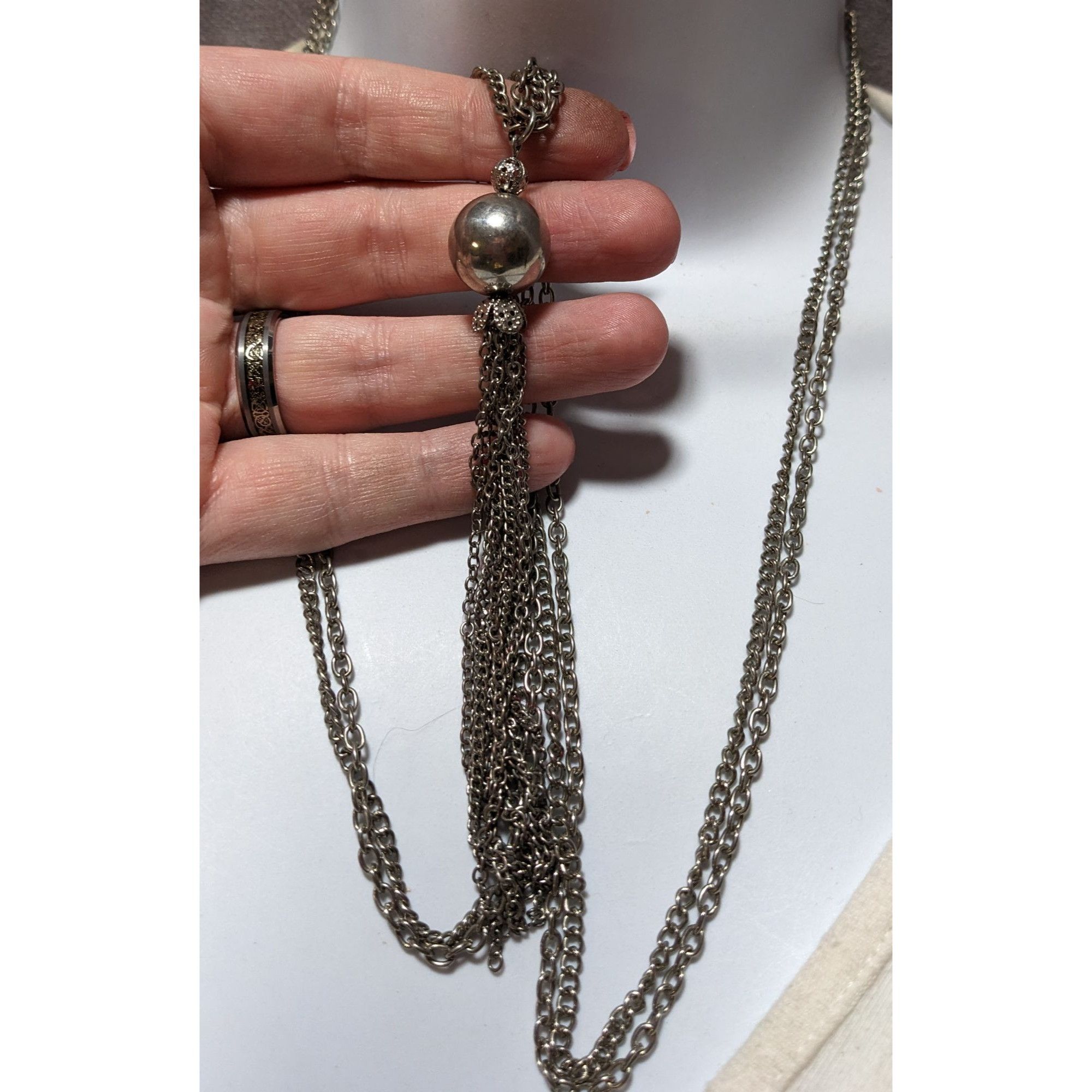 Other Silver Chain Tassel Necklace Size ONE SIZE - 6 Thumbnail