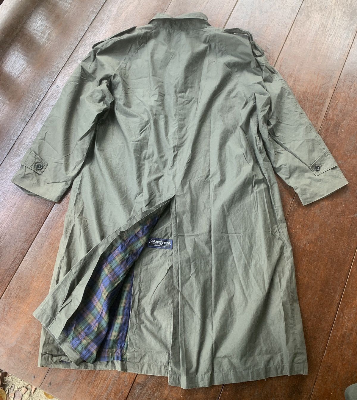 Vintage × Yves Saint Laurent Vintage Yves Saint Laurent trench coat long jacket Size US XL / EU 56 / 4 - 2 Thumbnail