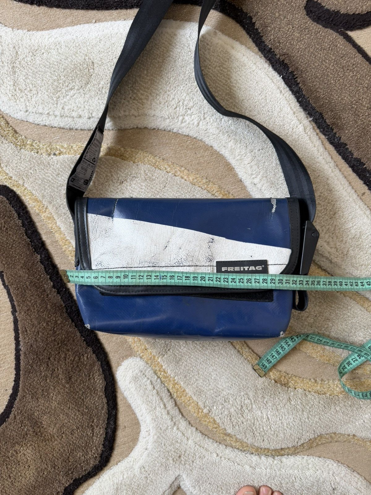 Freitag Freitag Recycled Crossbody Messenger Blue/White Bag Size ONE SIZE - 8 Thumbnail