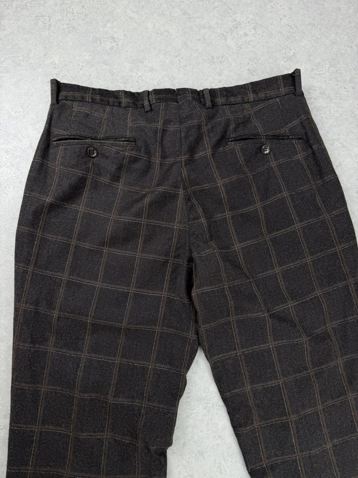 L.B.M. 1911 L.B.M. 1911 Tailored Wool Trousers Check Brown Size 50R Size 40R - 10 Thumbnail
