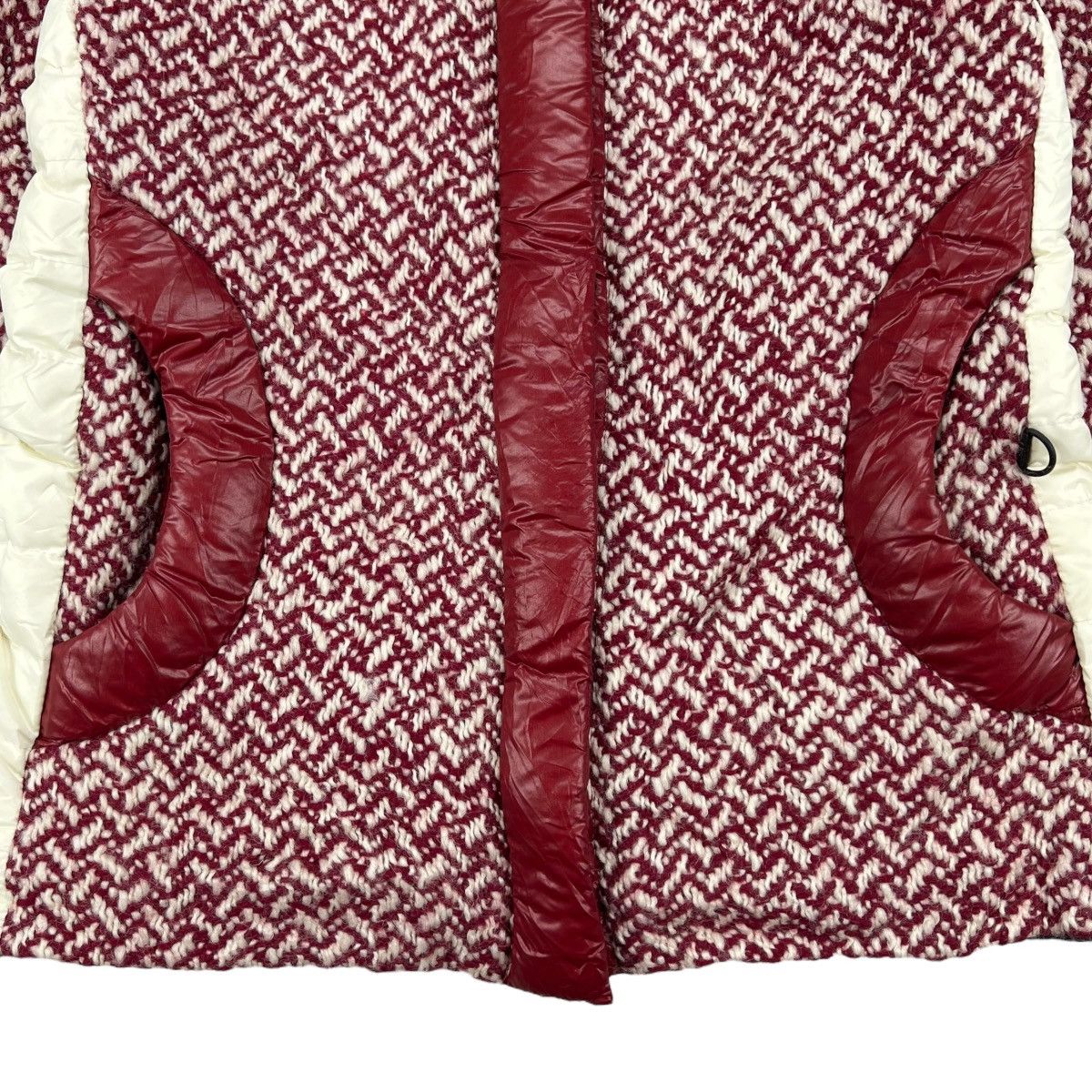 Moncler Grenoble Red Moncler Grenoble Penny Tweed Wool Down Jacket Size XS / US 0-2 / IT 36-38 - 8 Thumbnail