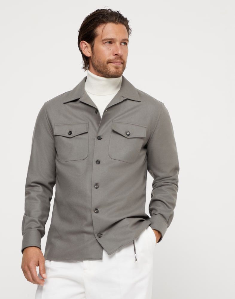 Brunello Cucinelli o1w1db10825 Shirt in Sage Green Size US M / EU 48-50 / 2 - 1 Thumbnail