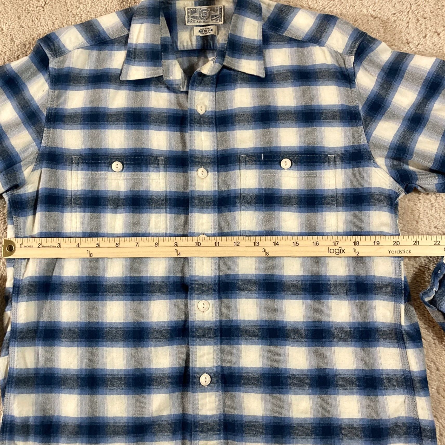 Lucky Brand Lucky Brand Shirt Mens Medium Button-Up Blue White Plaid Shirt Size US M / EU 48-50 / 2 - 5 Thumbnail