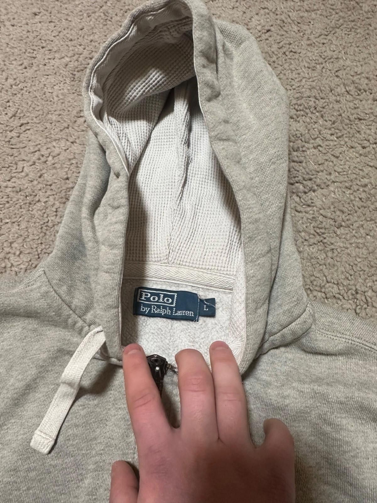Polo Ralph Lauren Vintage 90s Polo Ralph Lauren grey zip hoodie Y2K size L Size US L / EU 52-54 / 3 - 6 Thumbnail