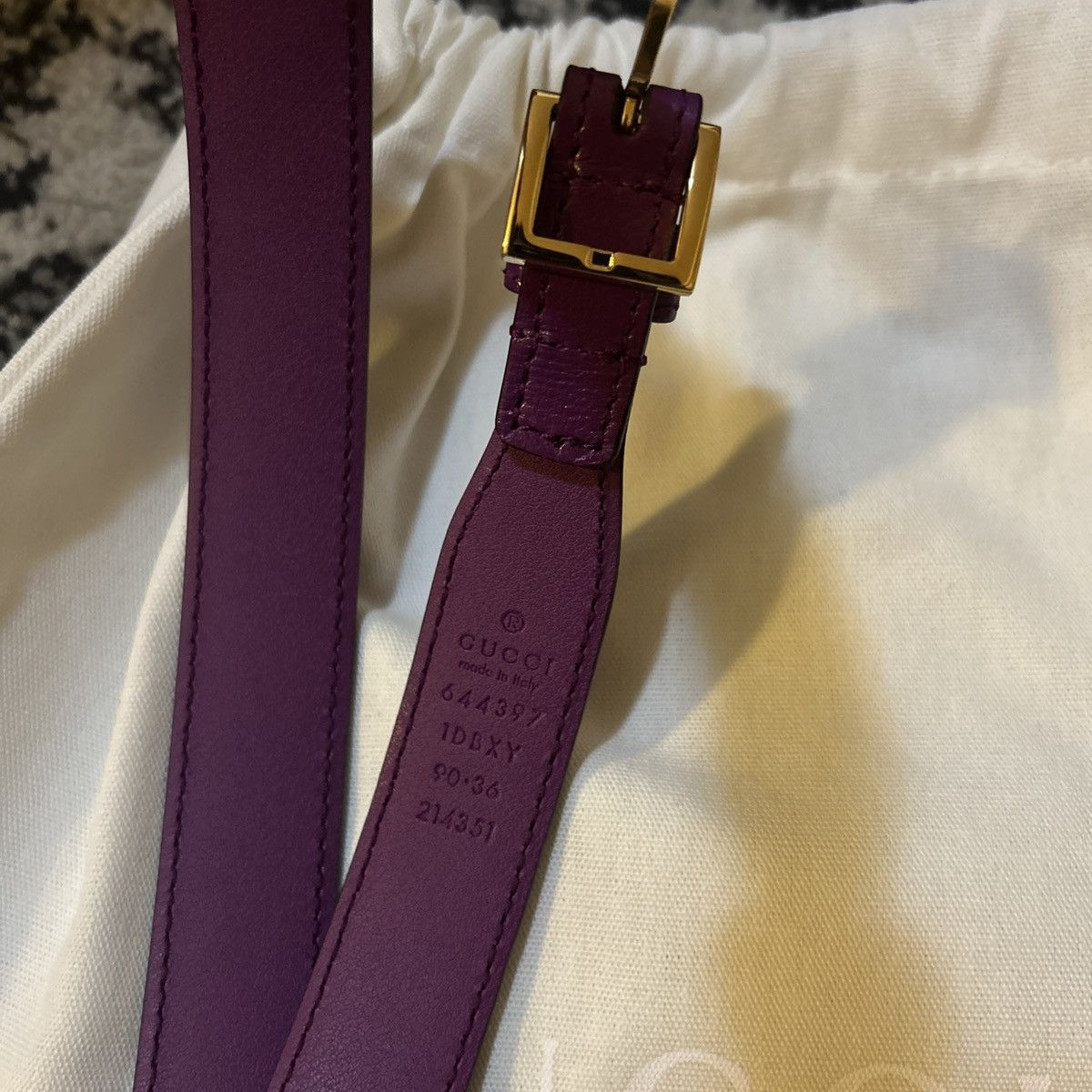 Gucci Gucci Horsebit Leather Belt Purple Size 36 - 5 Thumbnail