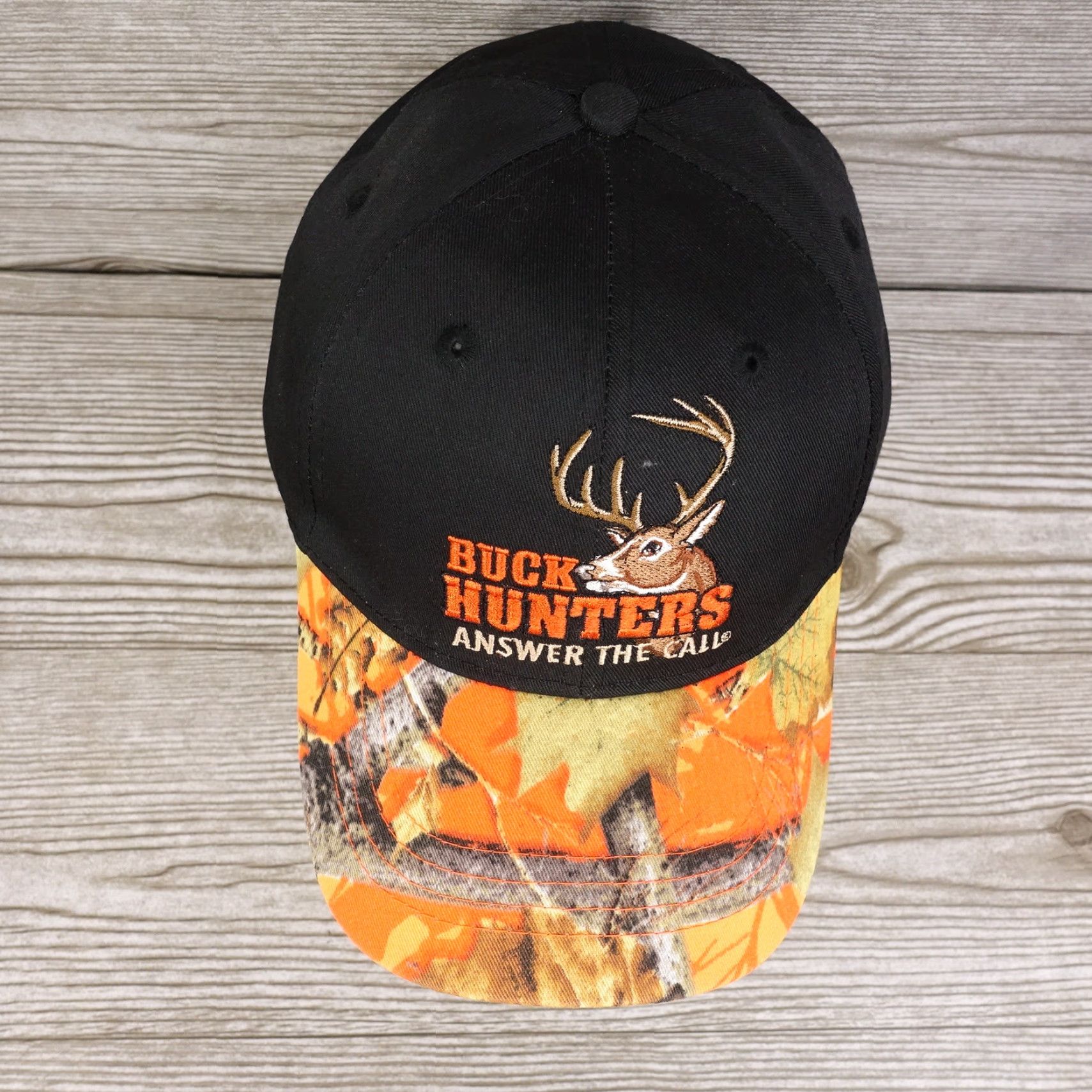 Vintage VINTAGE BUCK HUNTERS BASEBALL HAT CAP Black Camo Adjustable Adult One Size Camouflage Men Womens Boys Girls Size ONE SIZE - 2 Thumbnail