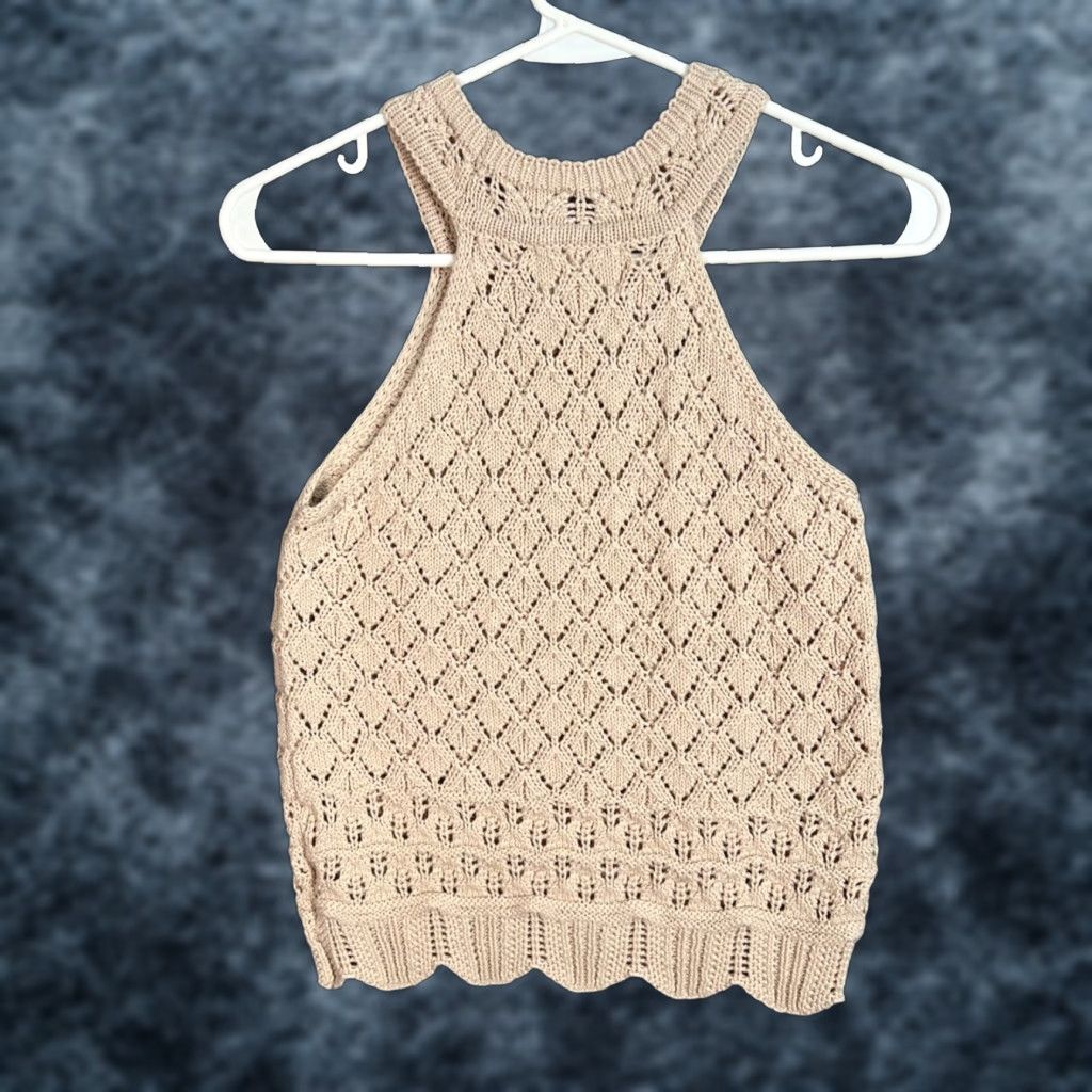 Olive Olive + Oak Womens XS Beige Knit Halter Tank Top Shirt Adult XS Beige Knit Halter Tank Top Womens Size XS / US 0-2 / IT 36-38 - 1 Thumbnail