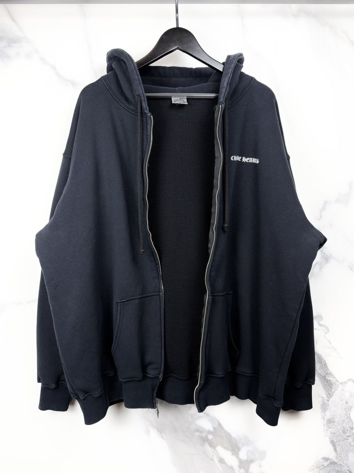 Chrome Hearts Chrome Hearts Vintage Cross Plus Heavy Thermal Zip Up Hoodie Size US XXL / EU 58 / 5 - 2 Thumbnail