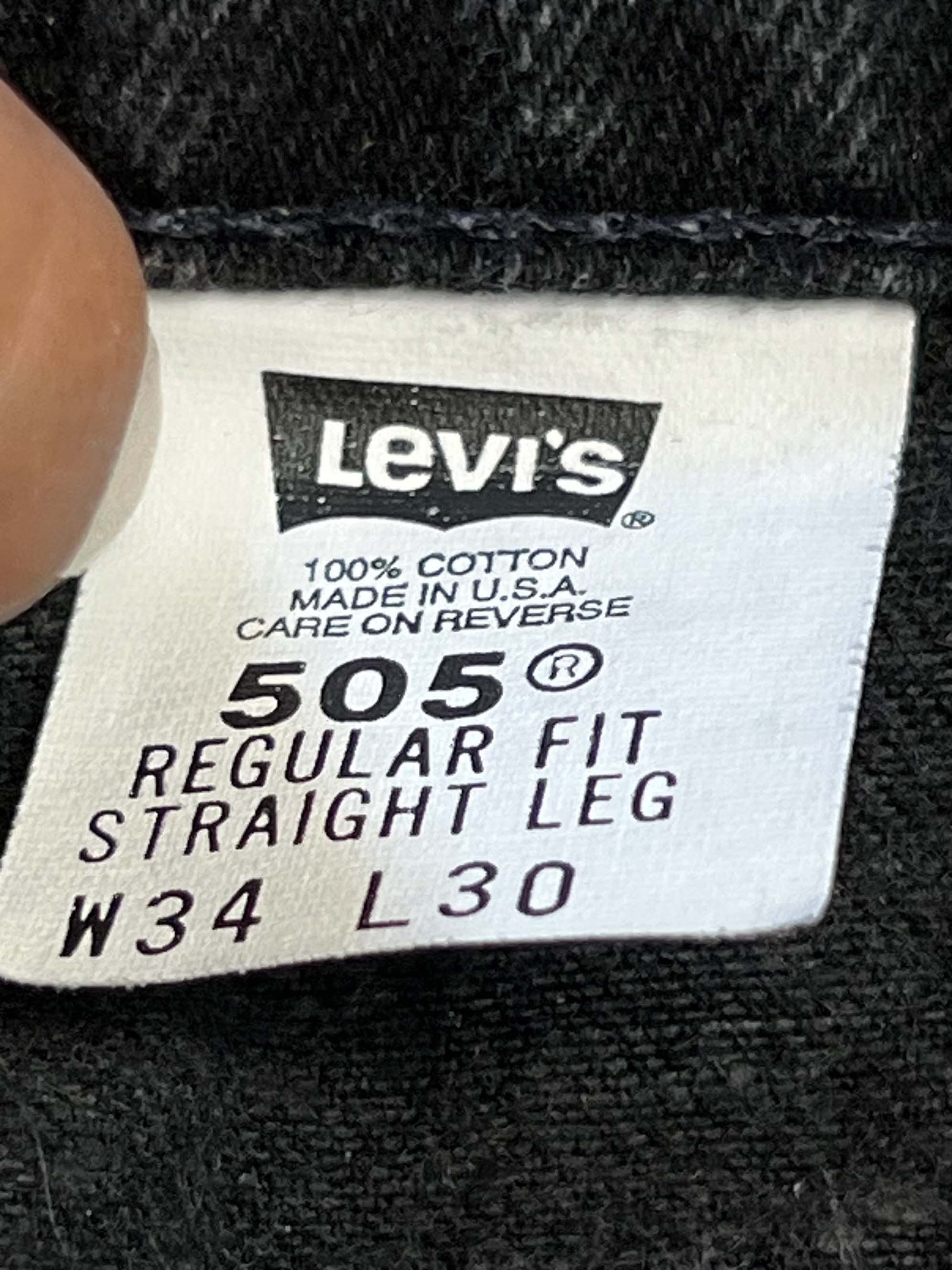 Levi's Vintage Clothing Vintage 1980's-1990's Levi's 505 Black Orange Tab Jeans Size US 34 / EU 50 - 9 Thumbnail