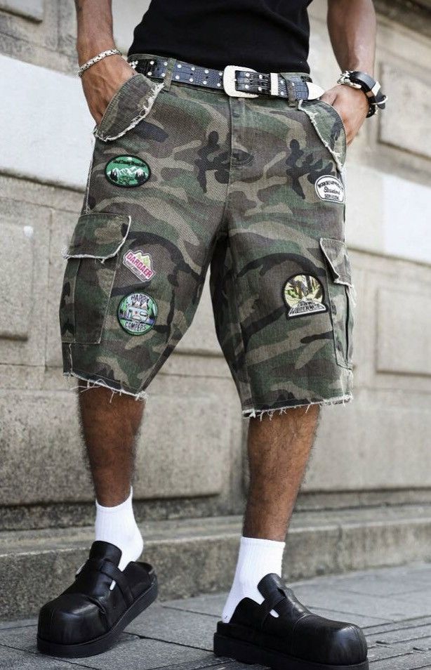 Other Camo Cargo Shorts - Multi-Pocket Utility Wear - Gorpcore Size US 31 - 7 Thumbnail
