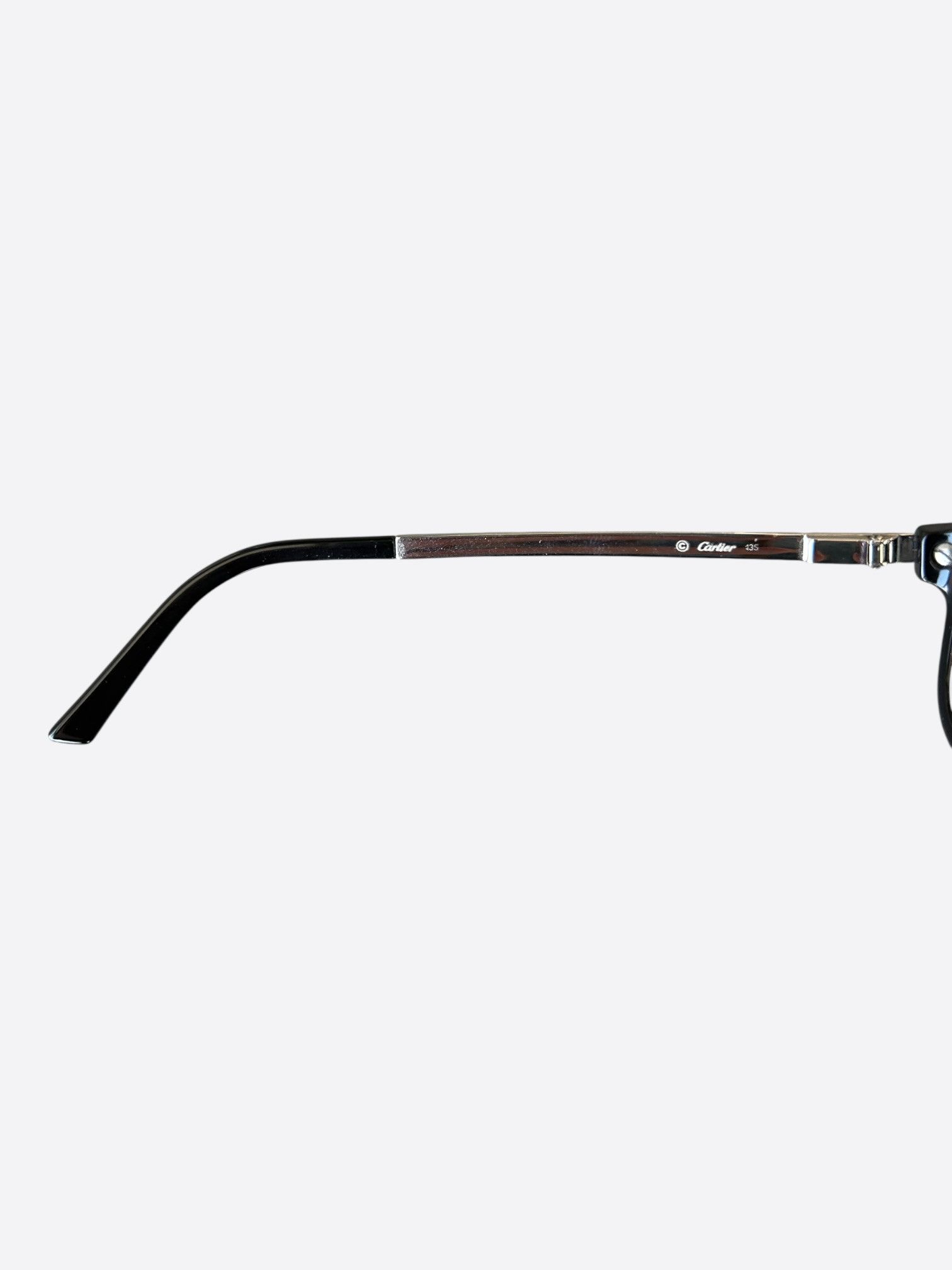 Cartier Cartier Black & Silver Santos Glasses Size ONE SIZE - 4 Thumbnail