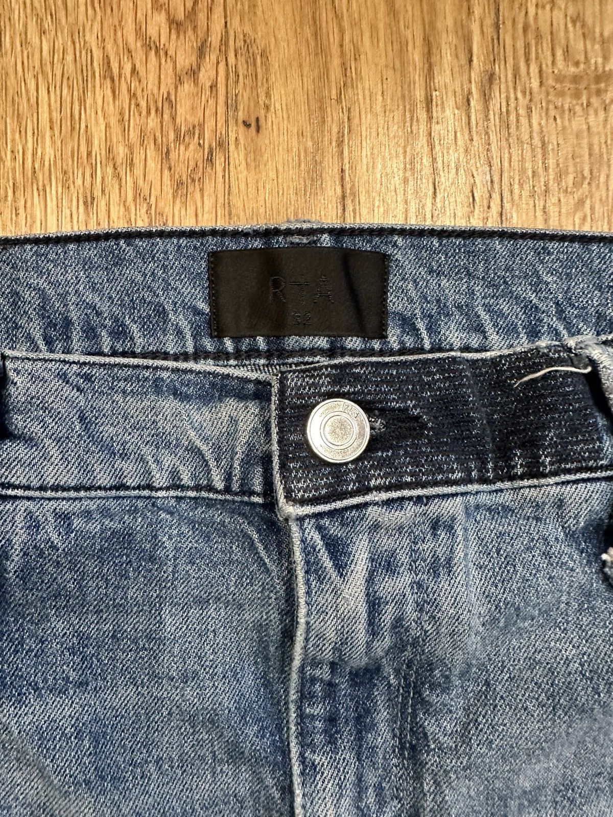 Rta Rta White Spell Knee Patch Blue Denim Jeans Size 32 Size US 32 / EU 48 - 3 Thumbnail