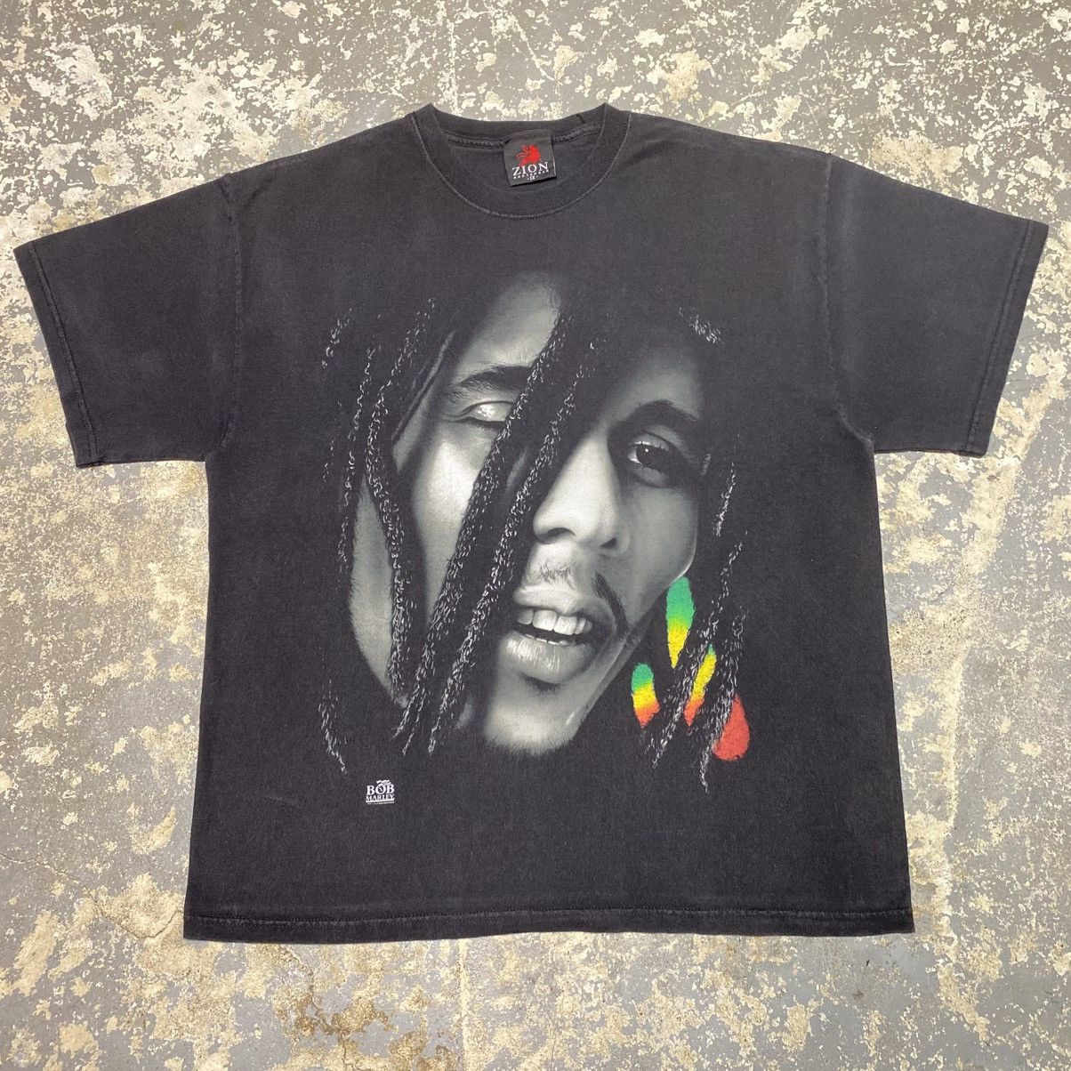 Band Tees Vintage Bob Marley Zion 90s Y2K Graphic Black Tshirt Size US XL / EU 56 / 4 - 1 Thumbnail