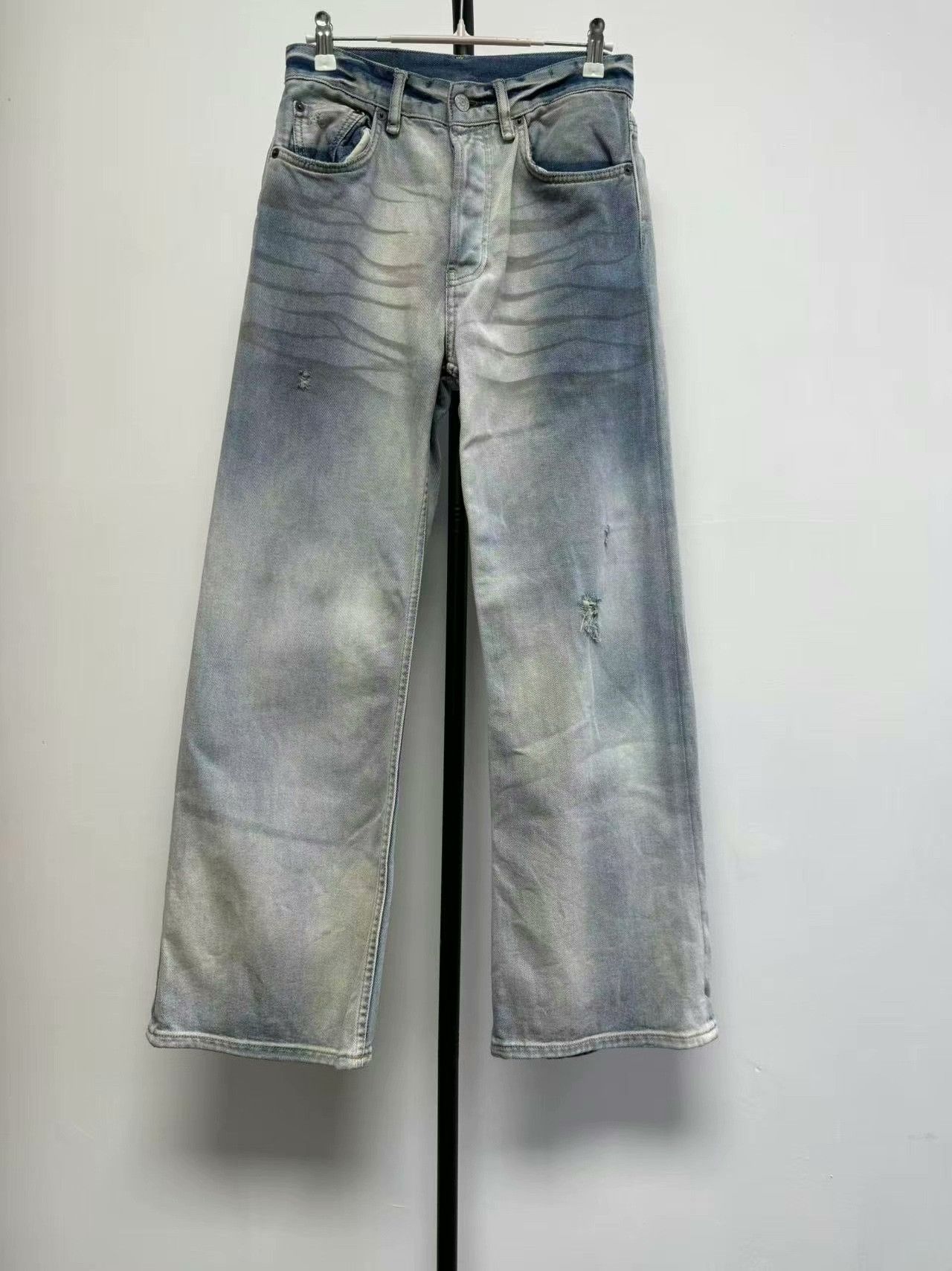 Acne Studios Acne Distressed Mid-Rise Wide-Leg Jeans Size 30" / US 8 / IT 44 - 1 Thumbnail
