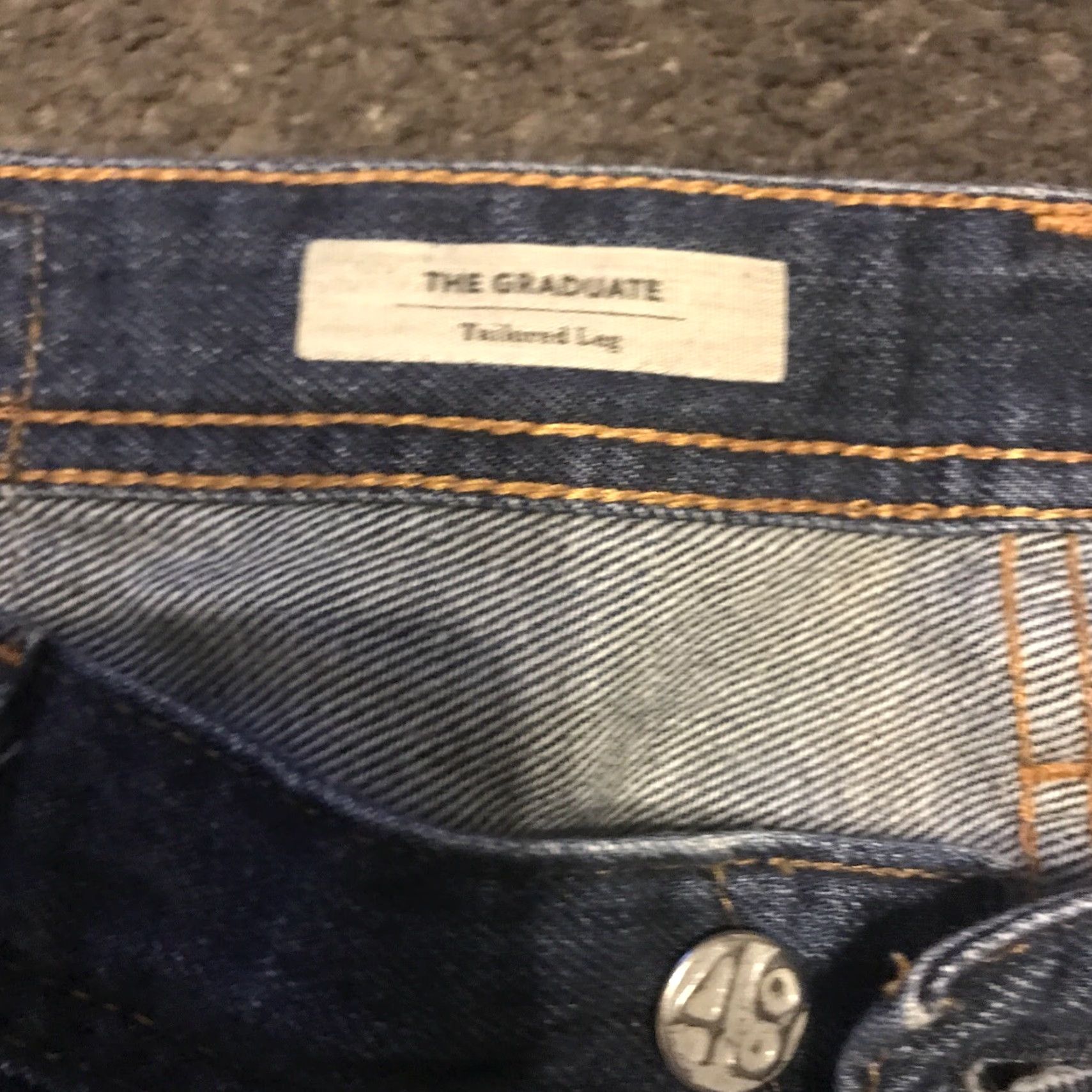 Vintage AG Adriano Goldschmied Jeans Mens 33 The Graduate Tailored Leg Blue USA Denim Slim 5-Pocket Classic Men Regular Jeans Size US 33 - 5 Thumbnail
