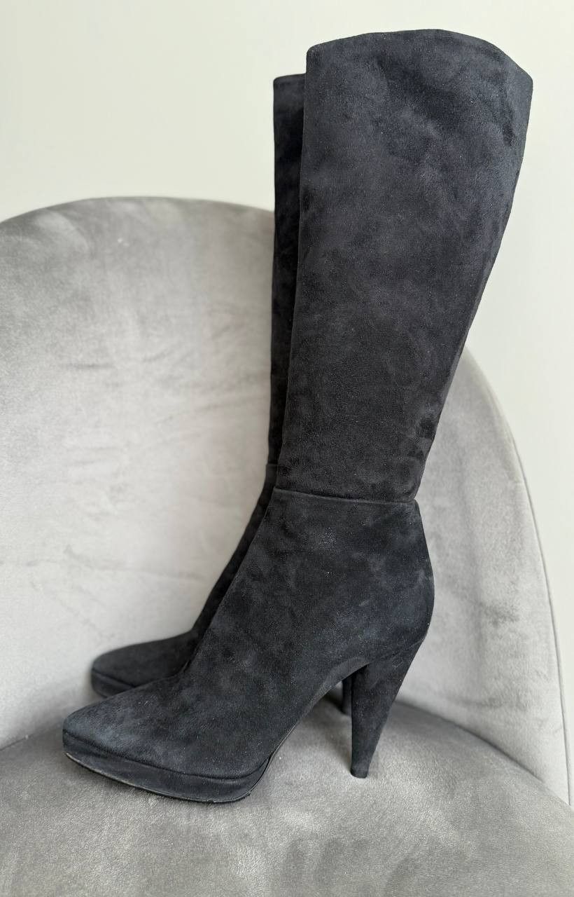 Prada Prada Suede Knee High Pointed Toe Heel Boot Vintage Women Size US 7 / IT 37 - 5 Thumbnail